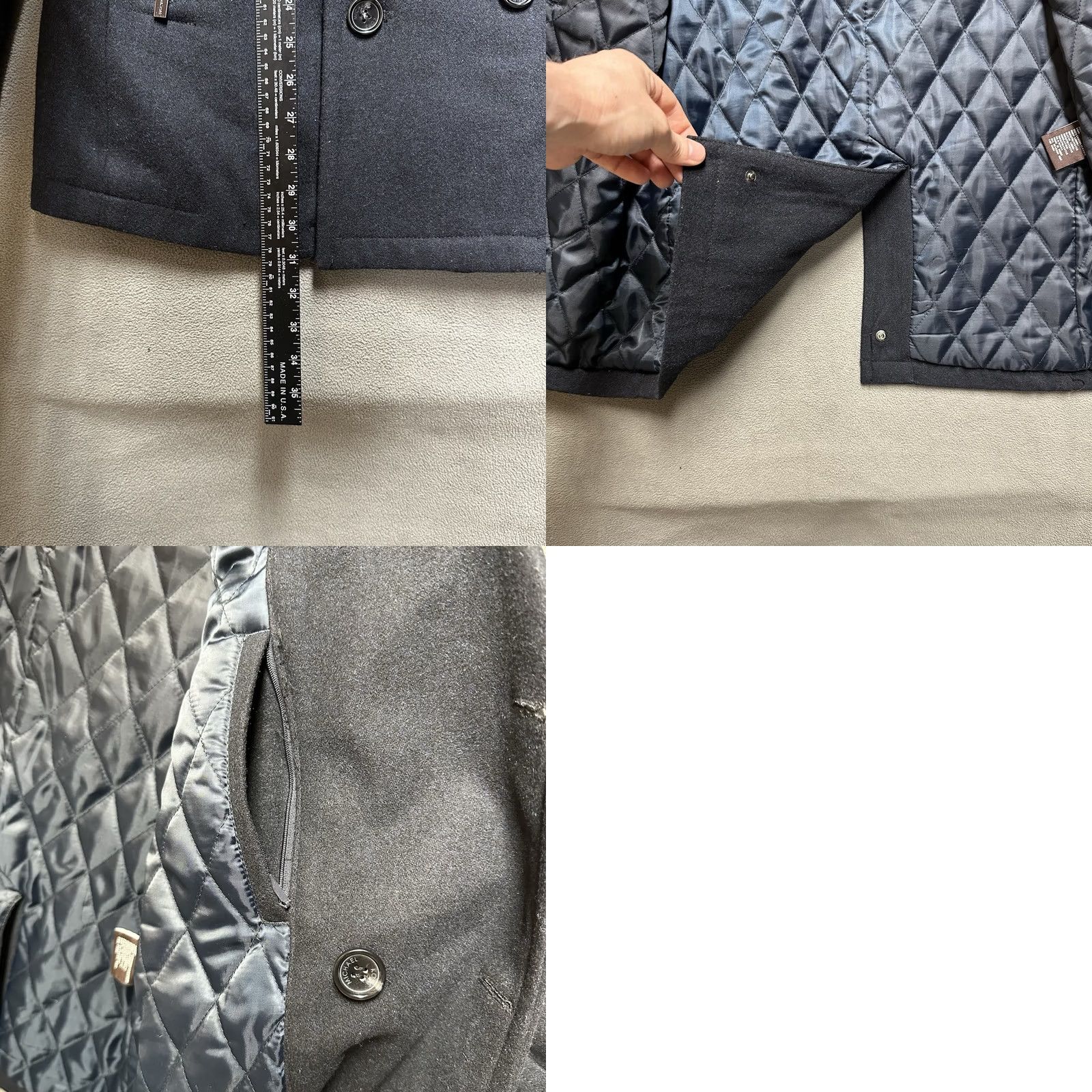 Michael Kors Michael Kors Pea Coat Womens Medium Navy Wool Quilt Lined Double Breasted Navy Blue Coat Womens M Jacket/Coat Regular Fit Size M / US 6-8 / IT 42-44 - 8 Thumbnail