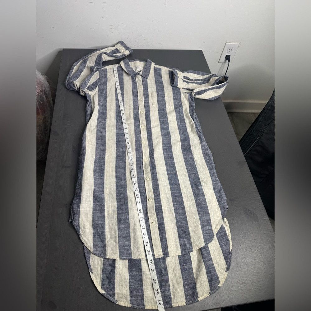 Trovata Birds of Paradis by Trovata Blue & White Striped Linen Blen Size S / US 4 / IT 40 - 8 Thumbnail
