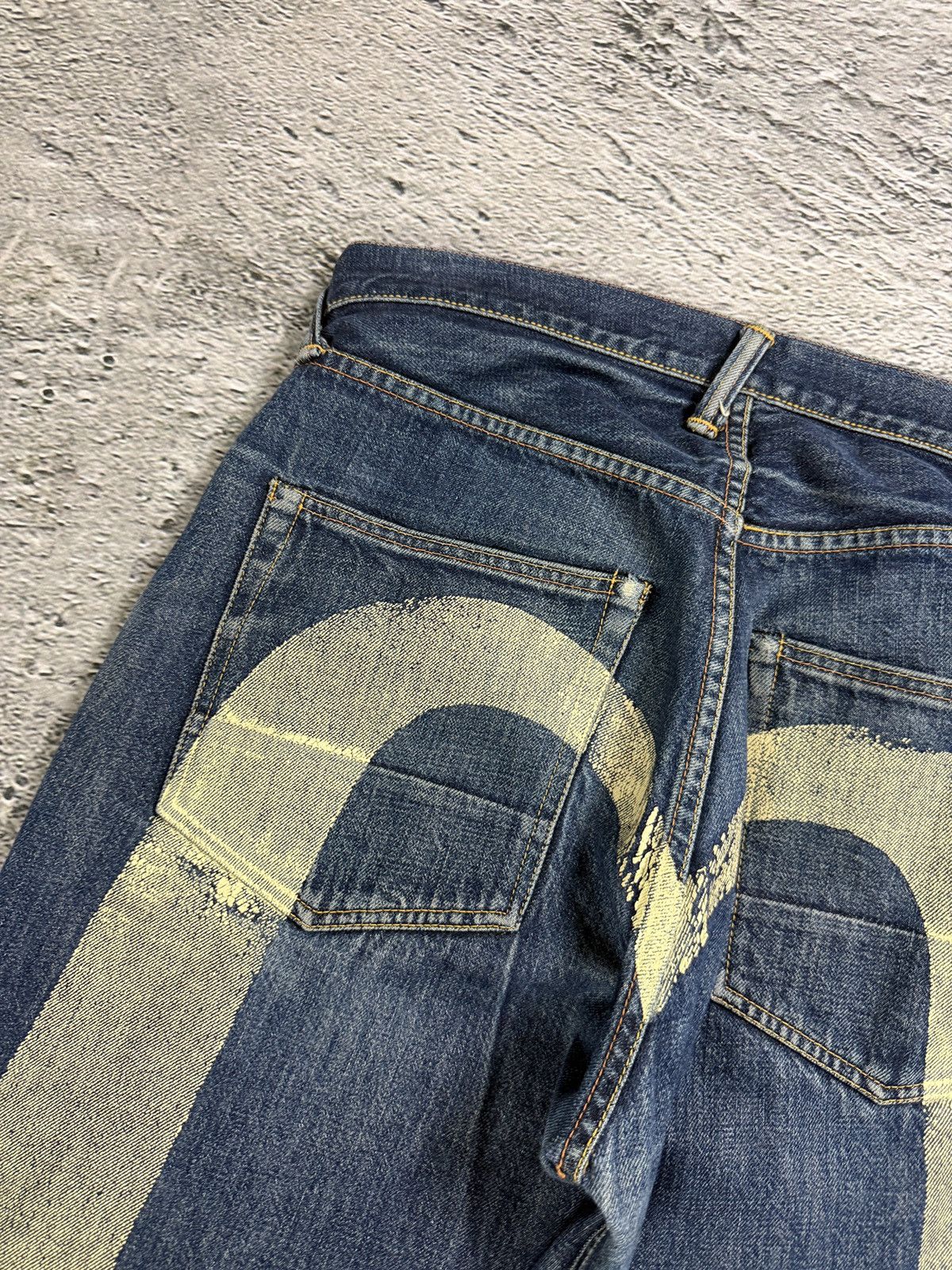 Evisu Evisu jeans white daicock big logo blue selvedge denim Size US 33 - 3 Thumbnail