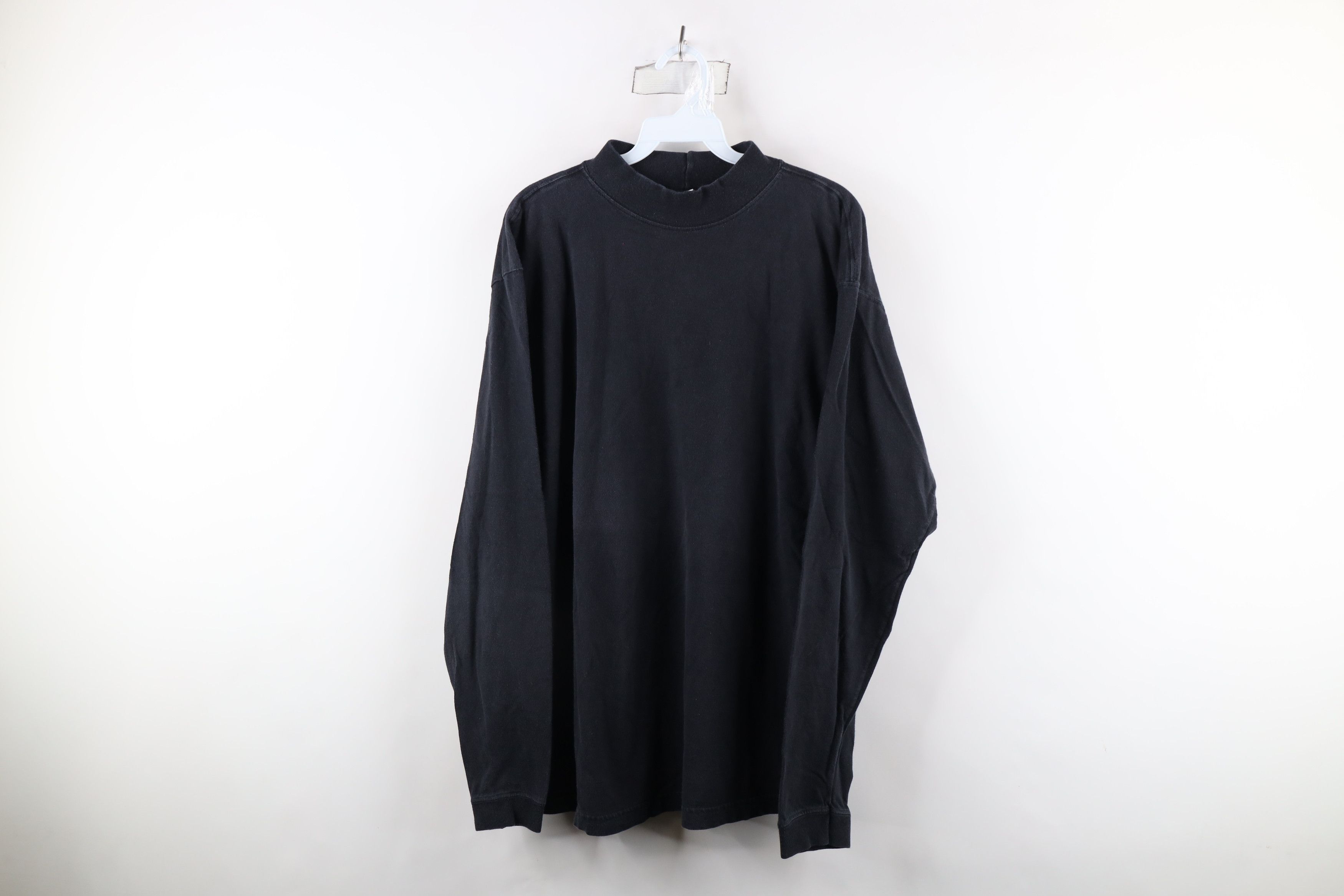 Vintage Vintage 90s Streetwear Mock Neck Long Sleeve T-Shirt Black Size US L / EU 52-54 / 3 - 1 Thumbnail