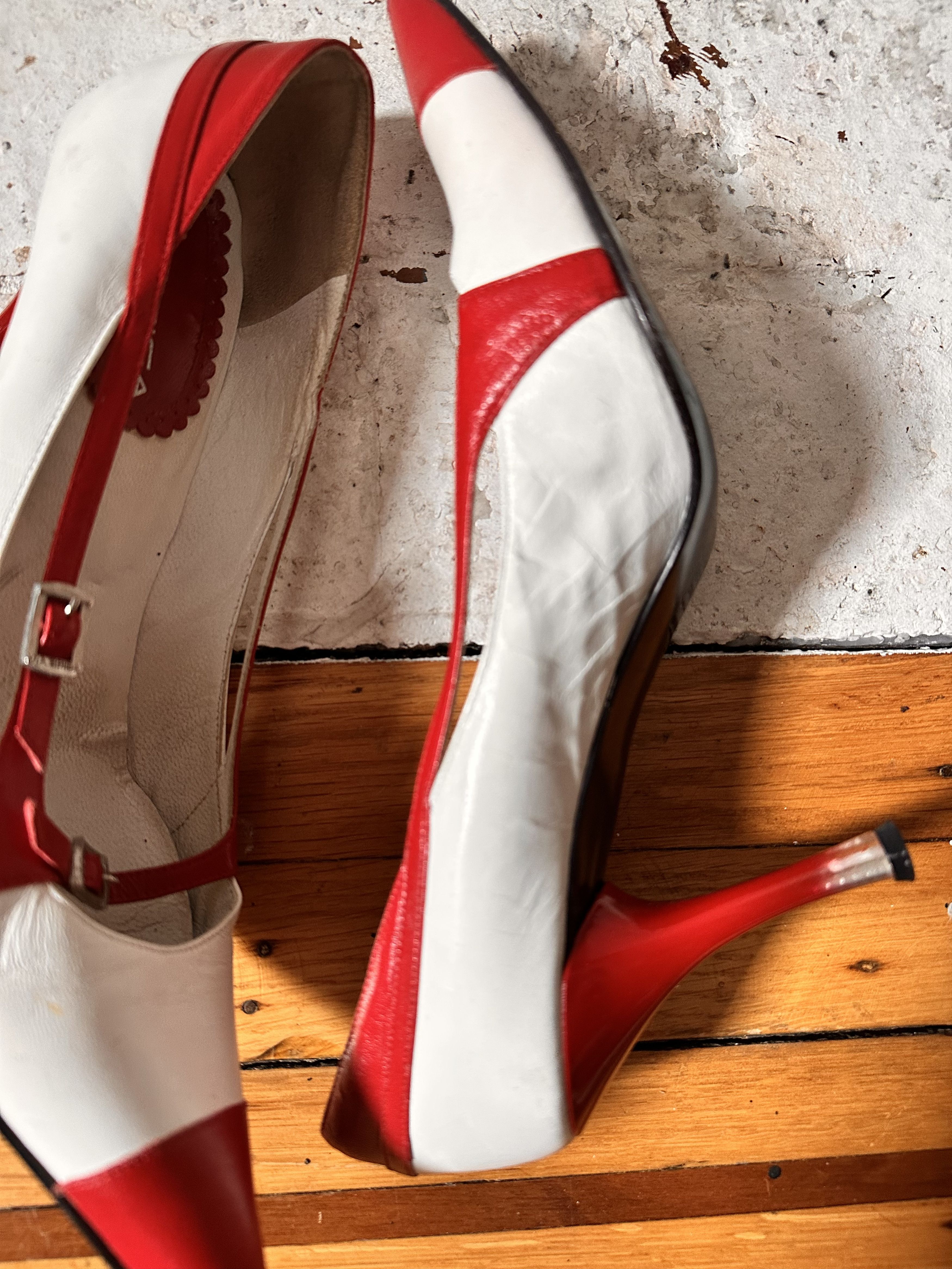 Vintage VIA SPIGA RED AND WHITE Y2K HEELS _ 8.5 Size US 8.5 / IT 38.5 - 5 Thumbnail