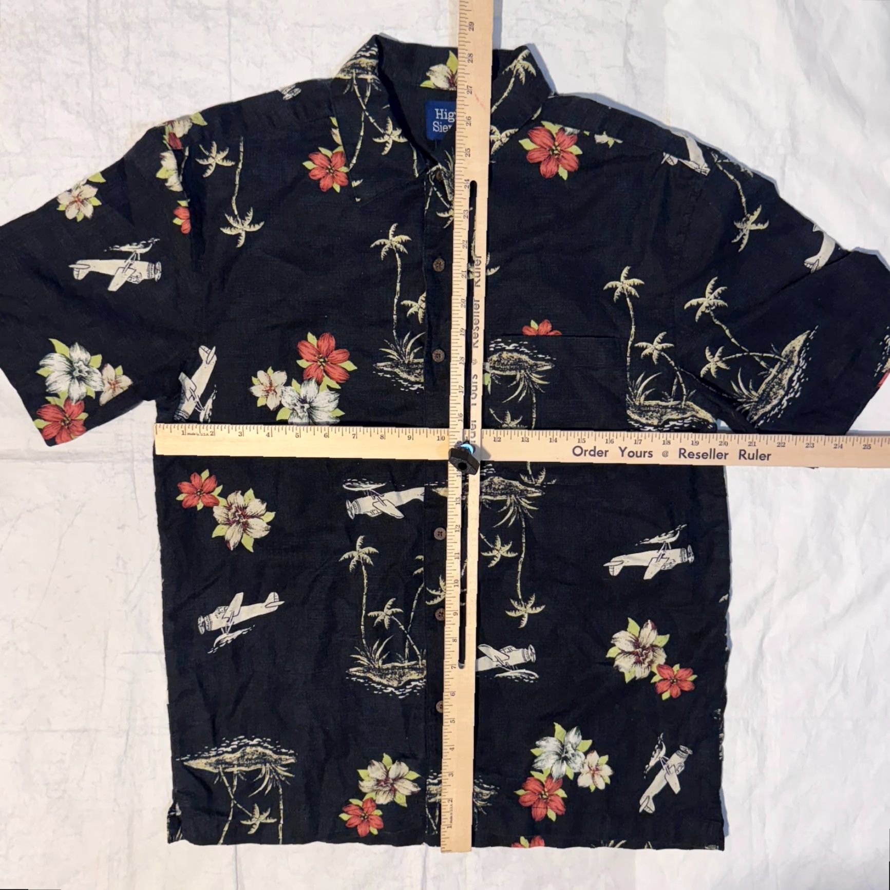 High Sierra VINTAGE High Sierra Shirt Button-Up Hawaiian Black Seaplane Palm Trees Print S Men Short Sleeve Logo Embroidered Easy Care All Seasons Size US S / EU 44-46 / 1 - 4 Thumbnail