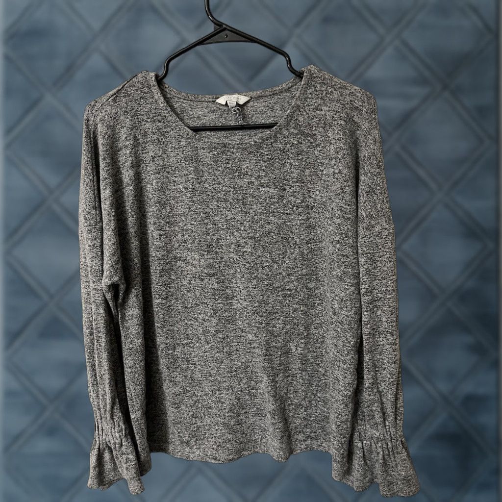 Lucky Brand LUCKY BRAND Super Soft Top Marbled Grey Size Medium Crew Neck Long Sleeve Blouse Knit Women Casual Vintage No Size M / US 6-8 / IT 42-44 - 1 Thumbnail