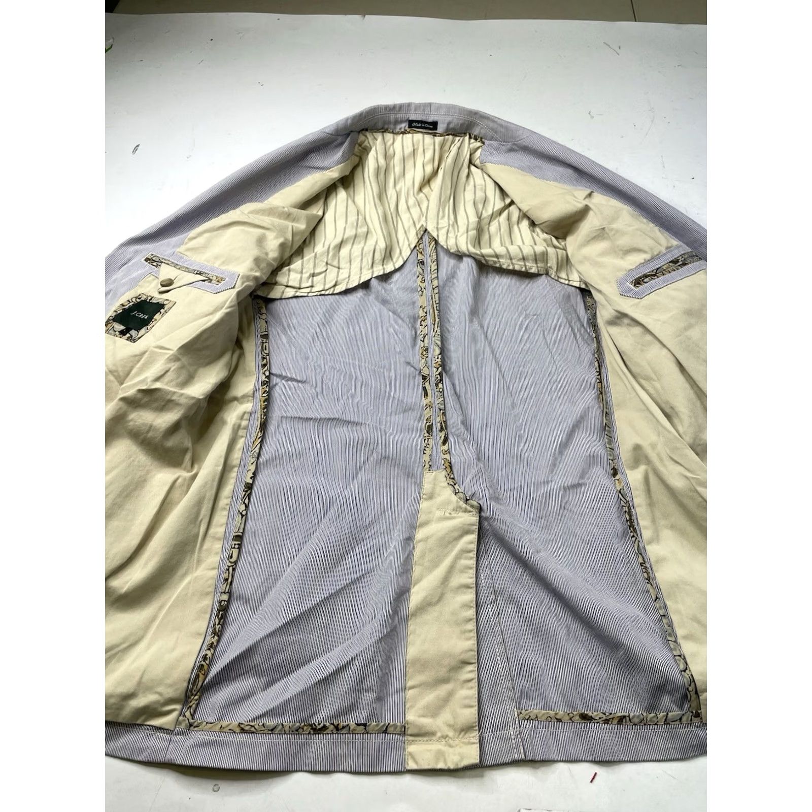 J.Crew J.Crew Mens Large Blue Striped Cotton Sport Coat Seersucker Blazer 3 Button Size 42R - 2 Thumbnail