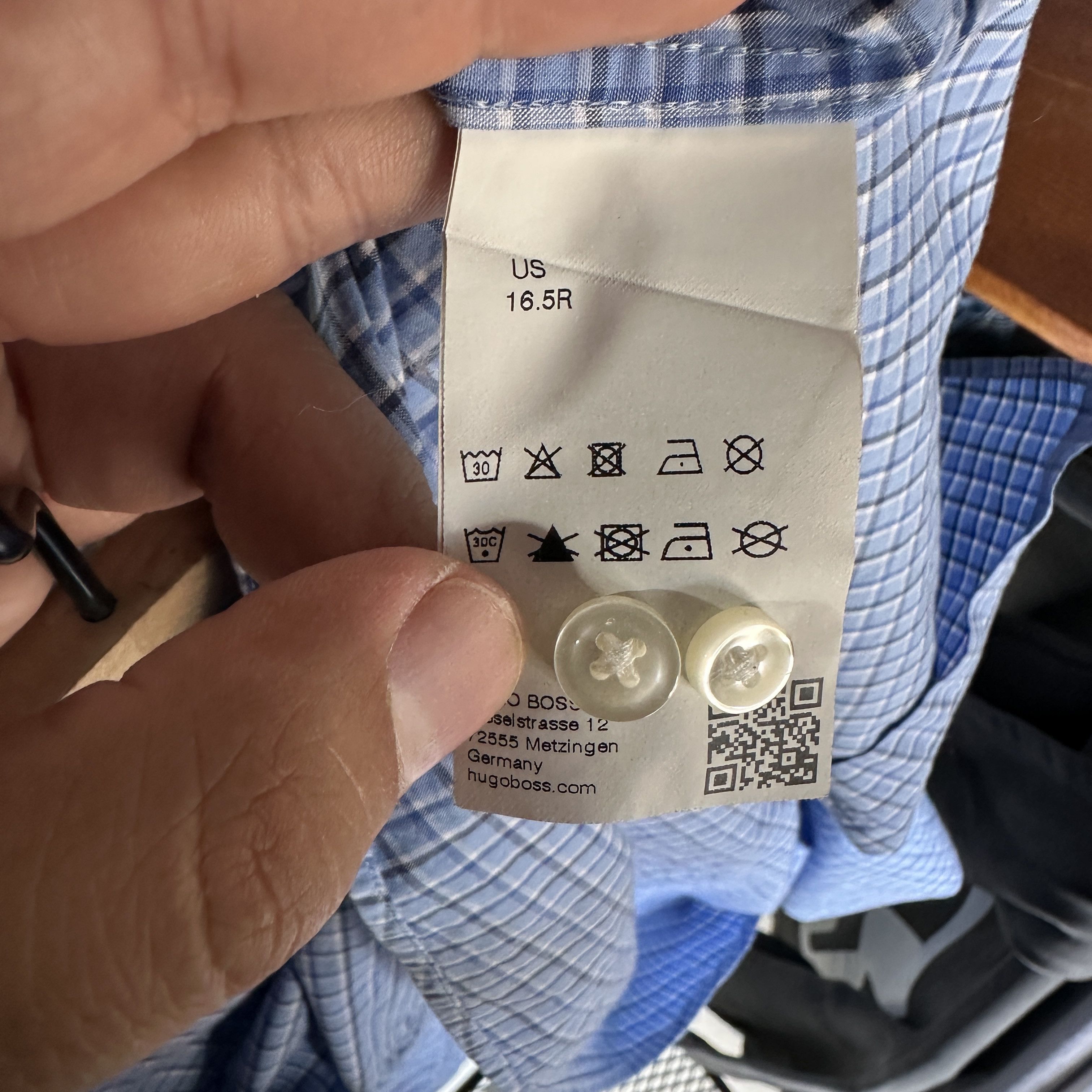 Hugo Boss Hugo Boss Dress Shirt Mens 16.5 32/33 Check Sharp Fit Size US M / EU 48-50 / 2 - 12 Thumbnail