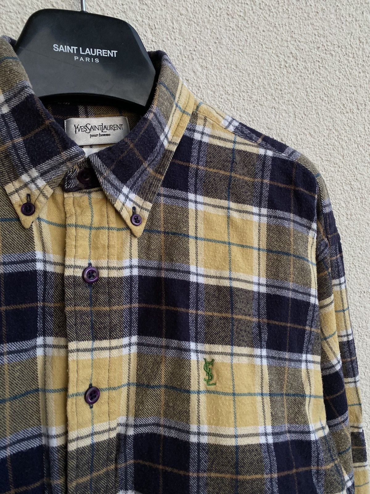 Yves Saint Laurent Flannel YSL Shirt Cotton Soft Size US L / EU 52-54 / 3 - 15 Thumbnail