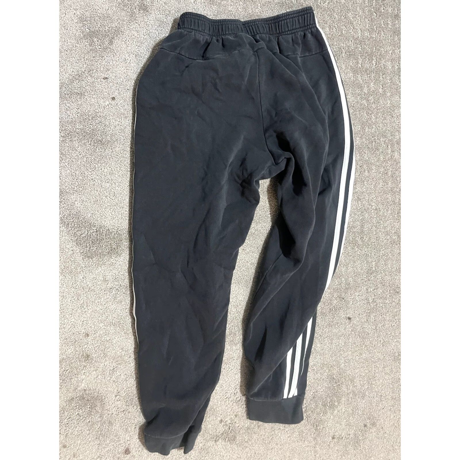 Adidas Adidas Black Sweatpants Solid White Logo Mens Small Fleece No Drawstring Clima Cool Activewear Pants Regular Inseam 24in Men Size US 29 - 4 Thumbnail