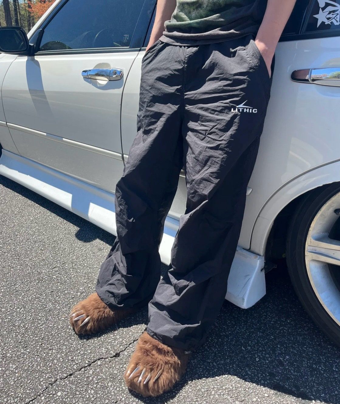 Japanese Brand × Vintage BLACK PARACHUTE PANTS I Sz Large Size US 32 / EU 48 - 2 Thumbnail