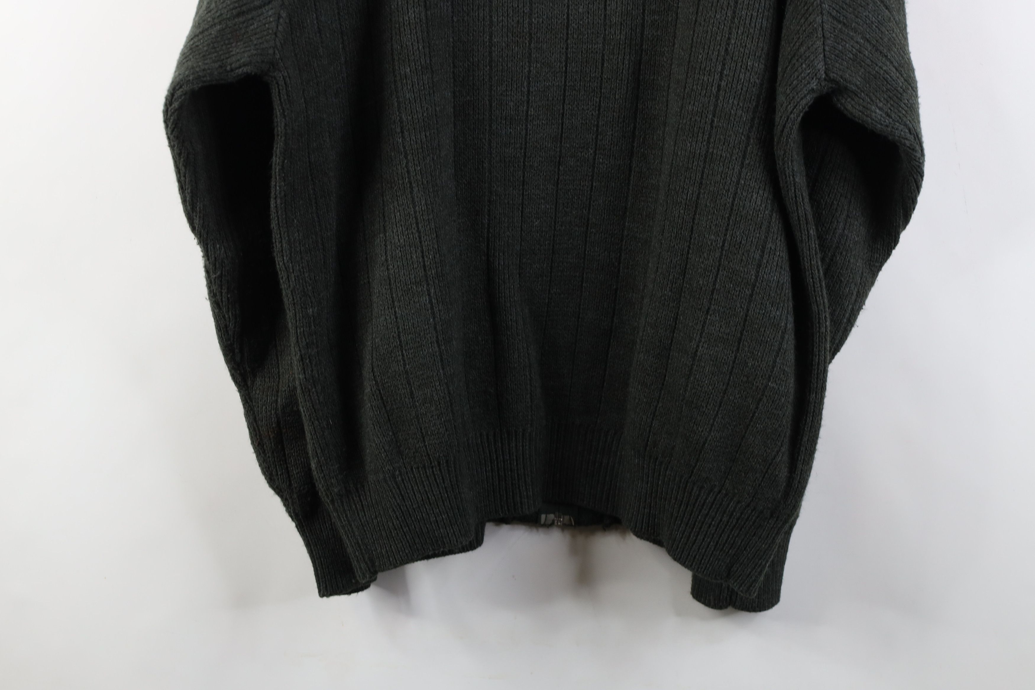 Vintage Vintage 90s Streetwear Ribbed Zip Cardigan Sweater Green Size US XL / EU 56 / 4 - 12 Thumbnail