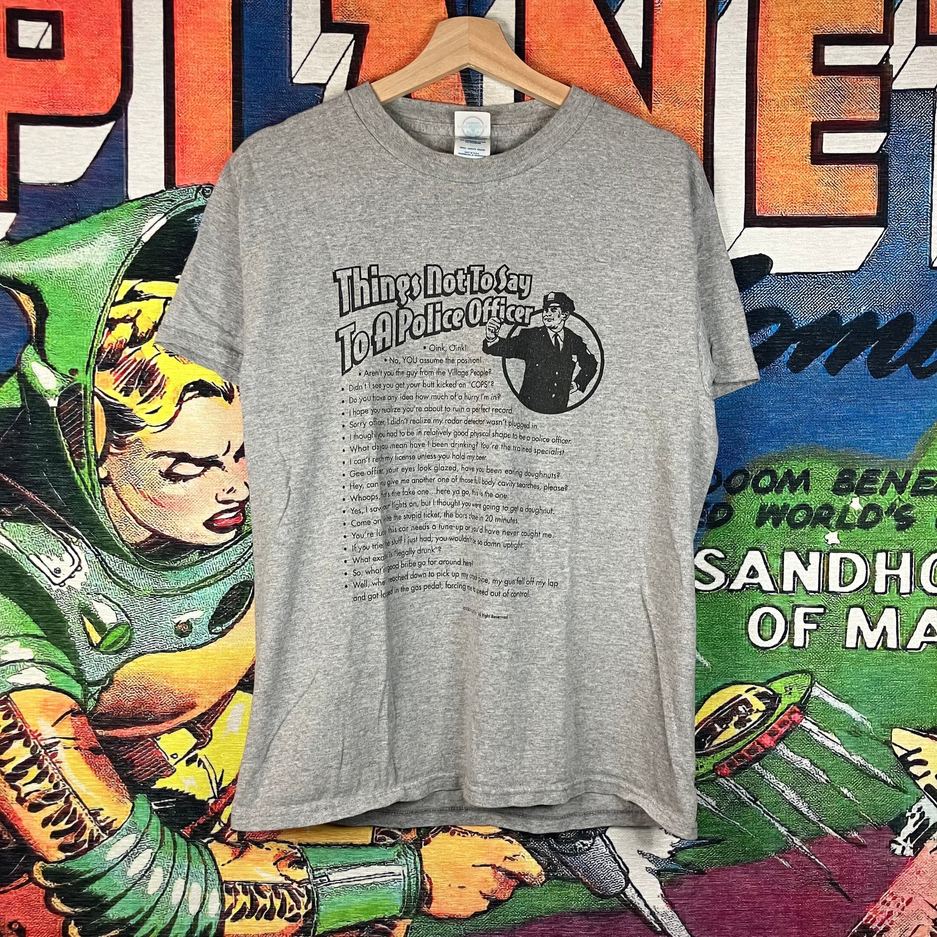 Vintage Vintage 00s 2002 Funny Cop Tee Size M Size US M / EU 48-50 / 2 - 1 Thumbnail