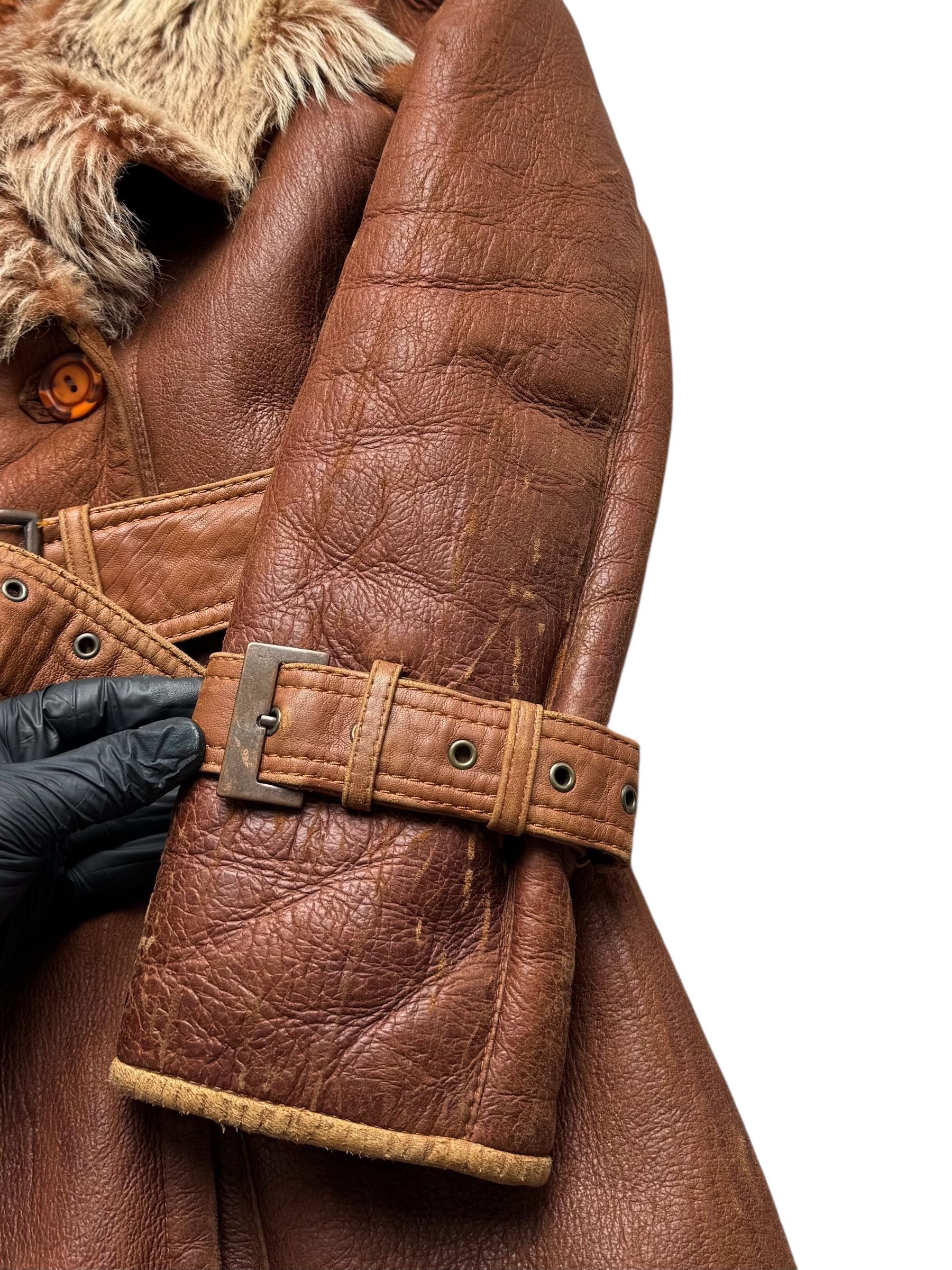 Japanese Brand 90's Real Sheepskin Coat With Belt(V250) Size M / US 6-8 / IT 42-44 - 4 Thumbnail