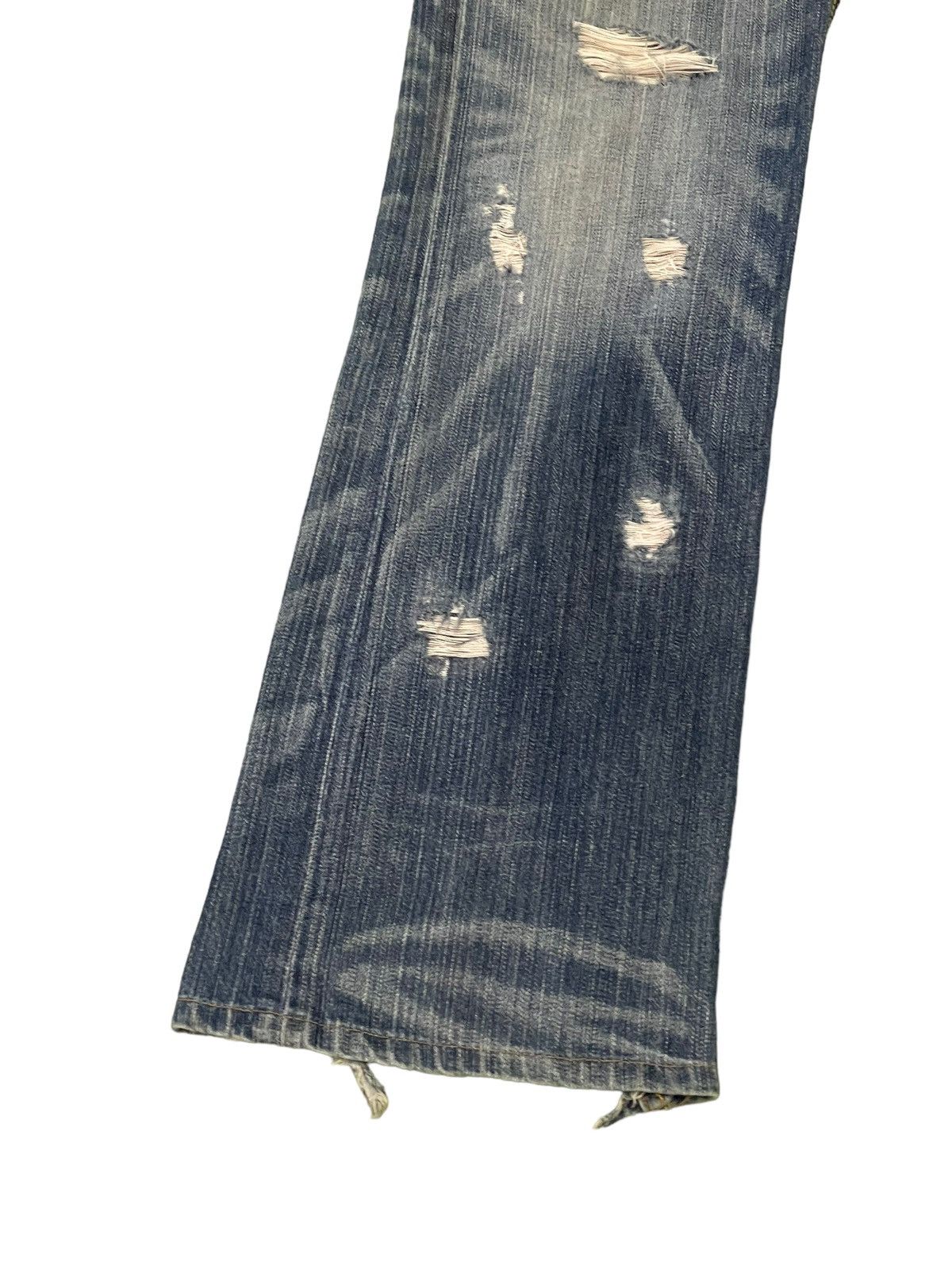 Japanese Brand Flare Jeans Rush Hour Faded Distress Boot Cut 8🟦4 Size US 33 - 5 Thumbnail