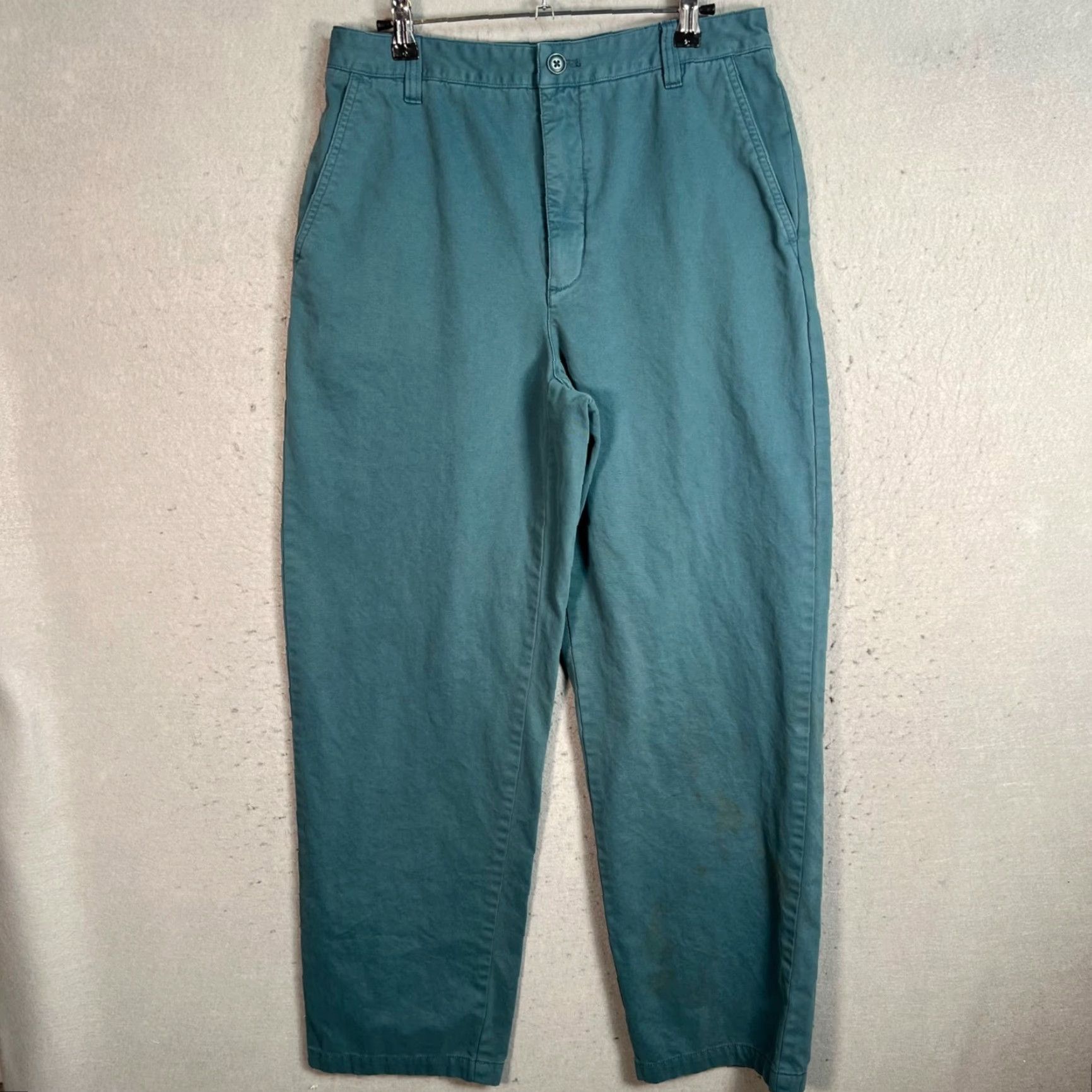 Vintage Sunday Best Womens Pants Straight Leg 10 Blue Organic Cotton Chino Casual Vintage: No Size 32" / US 10 / IT 46 - 2 Thumbnail