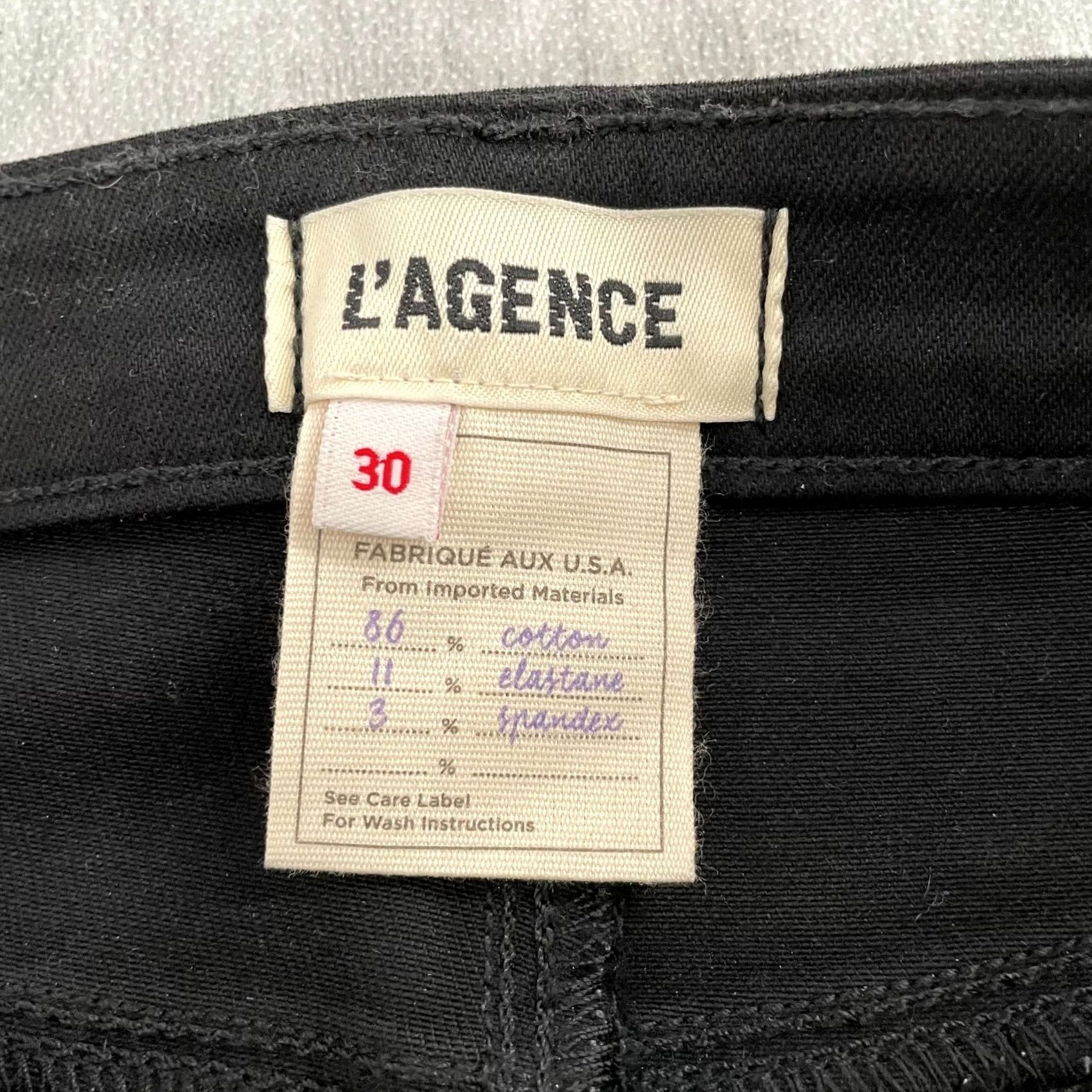 L'AGENCE L’AGENCE Pants Black Coated High Rise Bootcut Flare Split Womens 30 Ladies Size 30" / US 8 / IT 44 - 5 Thumbnail