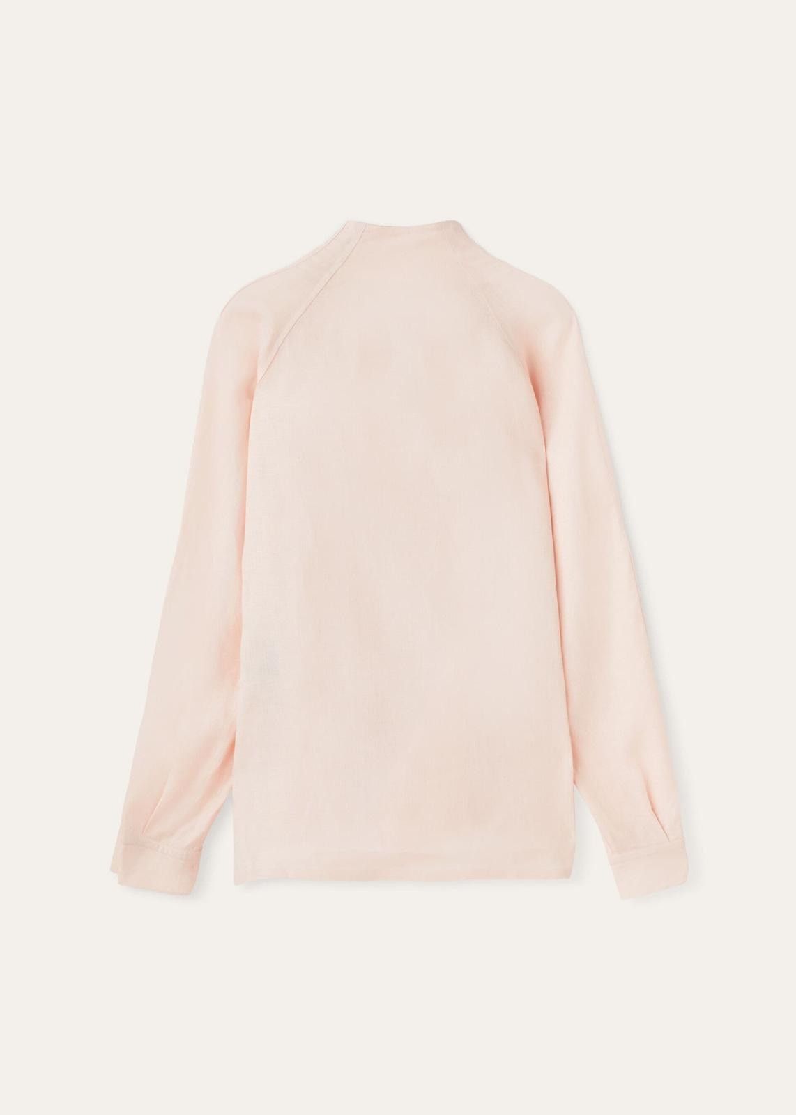 Loro Piana o1srvl11e0725 FAN8305 Linen Jane Shirt in Light Pink Size S / US 4 / IT 40 - 2 Thumbnail