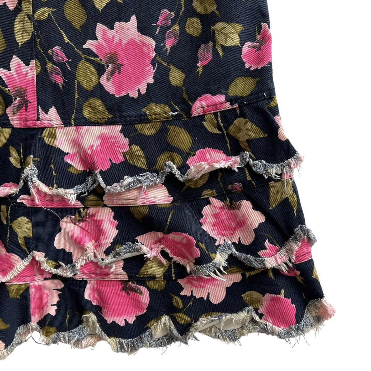 Paul Smith × Vintage Vintage PAUL SMITH FLORAL JEANS SKIRT Size 32" / US 10 / IT 46 - 6 Thumbnail