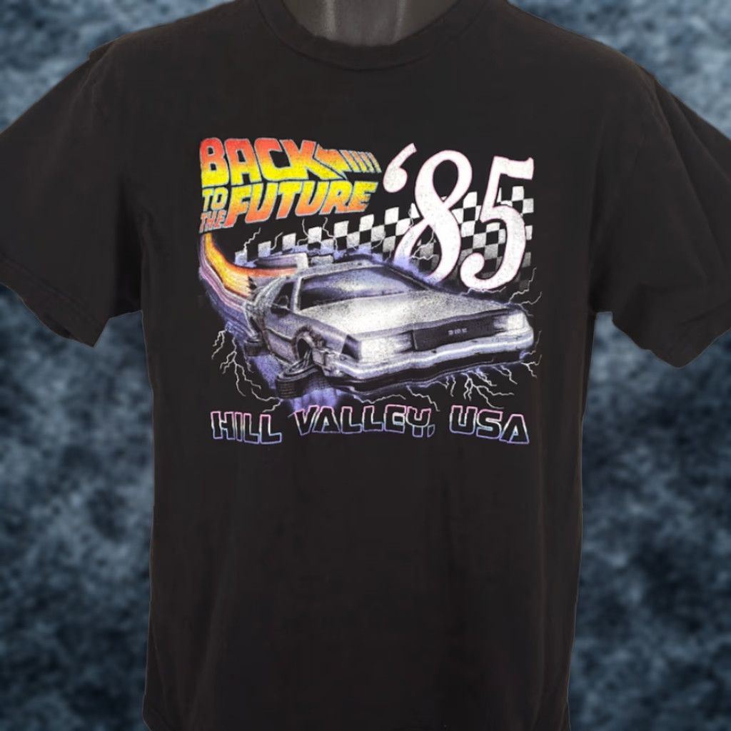 Vintage VINTAGE Back To The Future Racing T Shirt Mens Large Black USA Hill Valley USA Size US L / EU 52-54 / 3 - 1 Thumbnail