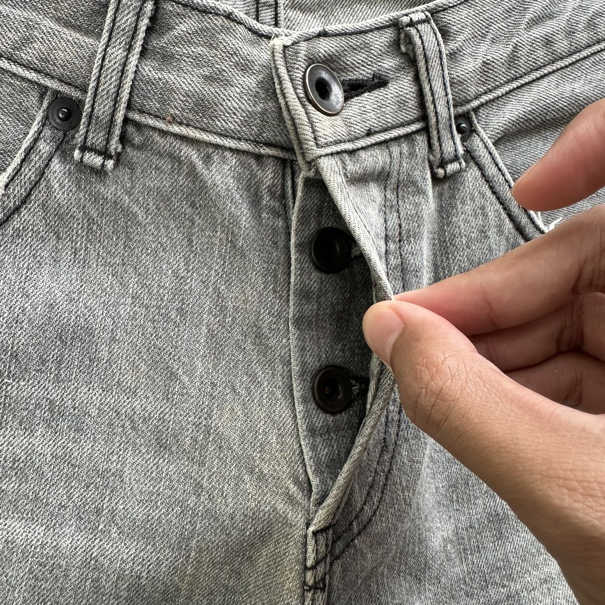 Japanese Brand × Jean × Vintage Vintage Japanese Faded Black Distressed Denim Jean Pant Size US 32 / EU 48 - 6 Thumbnail