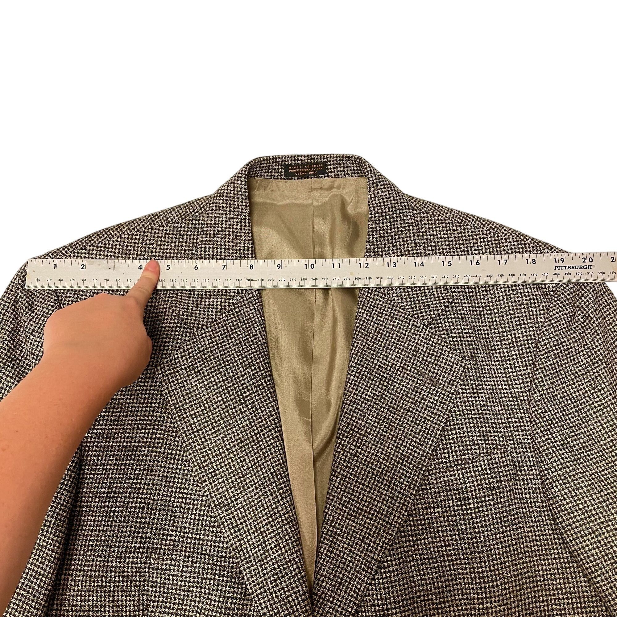 Robert Stock Robert Stock Black Gold Sport Coat CHECK Silk Wool Jacket Size 42L - 9 Thumbnail