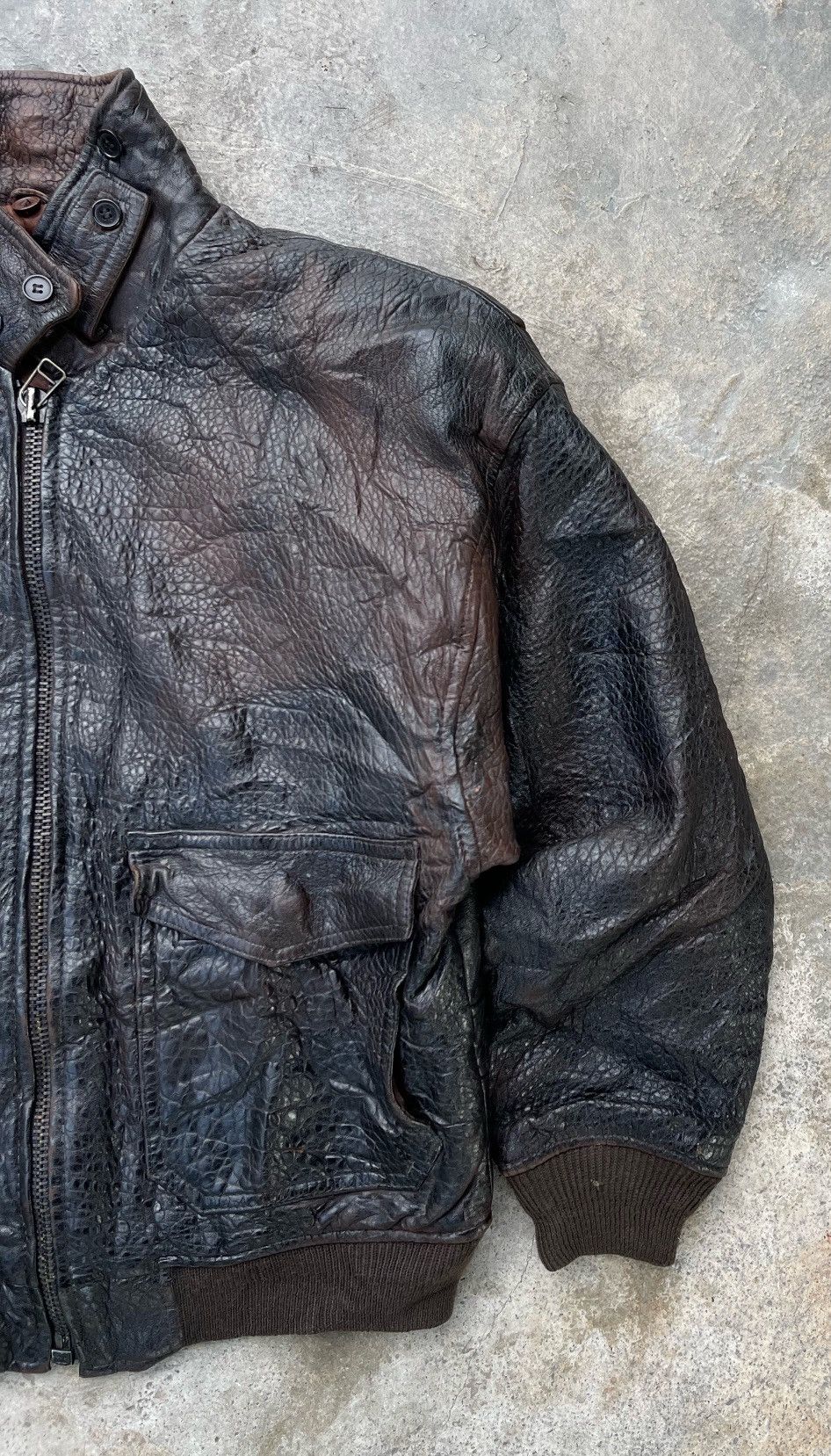 Japanese Brand × Vintage 🔥Vintage Japanese Brand Sheepskin Leather Bomber Jacket Size US M / EU 48-50 / 2 - 6 Thumbnail
