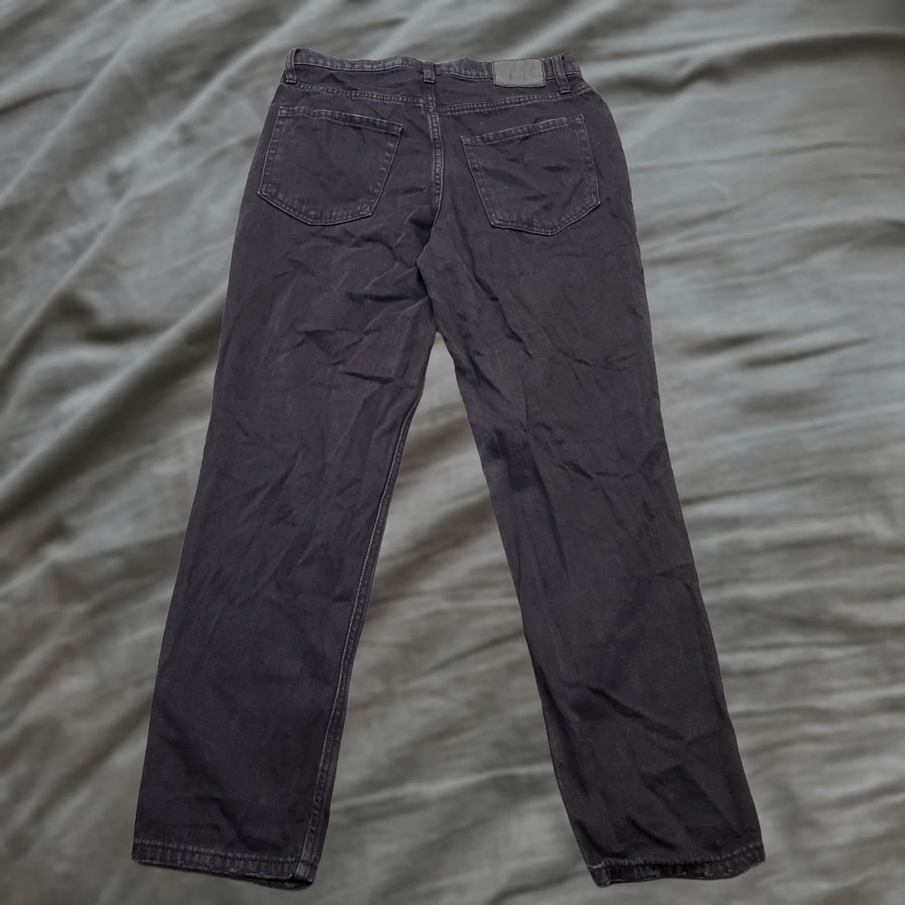 Vintage Aéropostale Mom Jeans Women's 6 Black Denim Distressed Comfort Fit Straight Leg Jeans Size 28" / US 6 / IT 42 - 1 Thumbnail