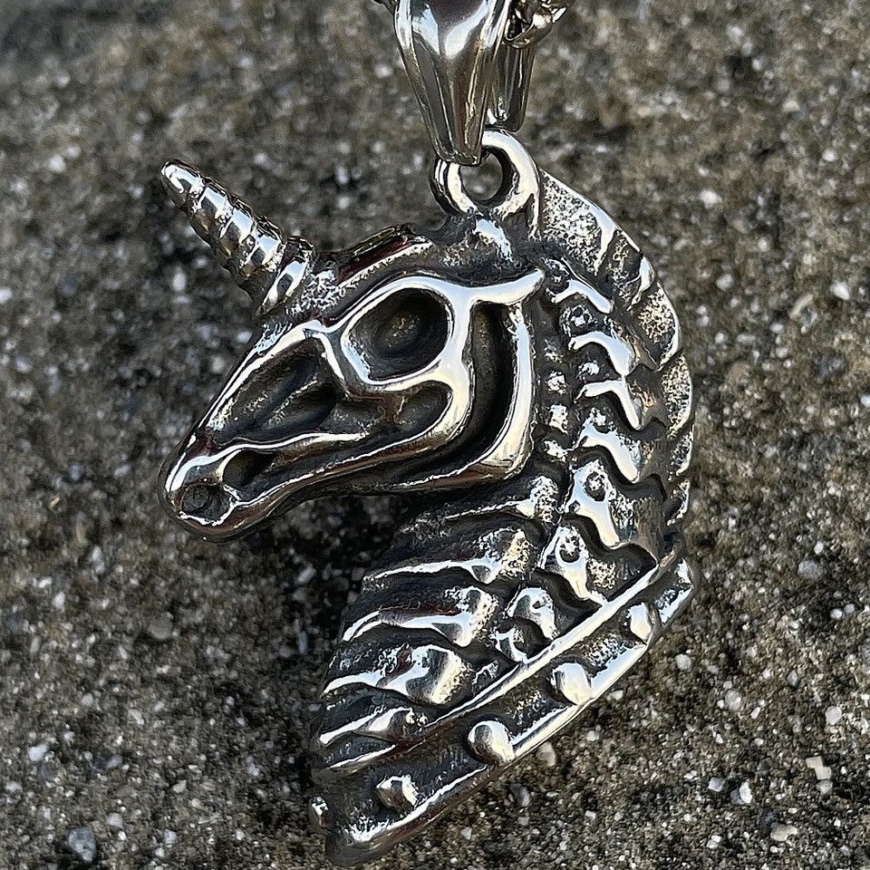 Jewelry × Vintage Unique Skull Horse Unicorn Pendant Necklace Size ONE SIZE - 6 Thumbnail