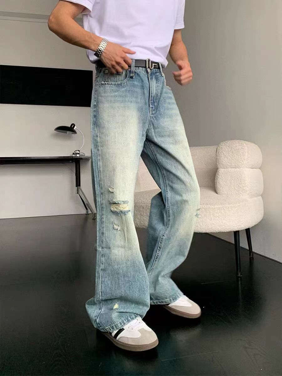 Japanese Brand × Vintage Vintage washed and worn design micro flare blue jeans Size US 30 / EU 46 - 2 Thumbnail