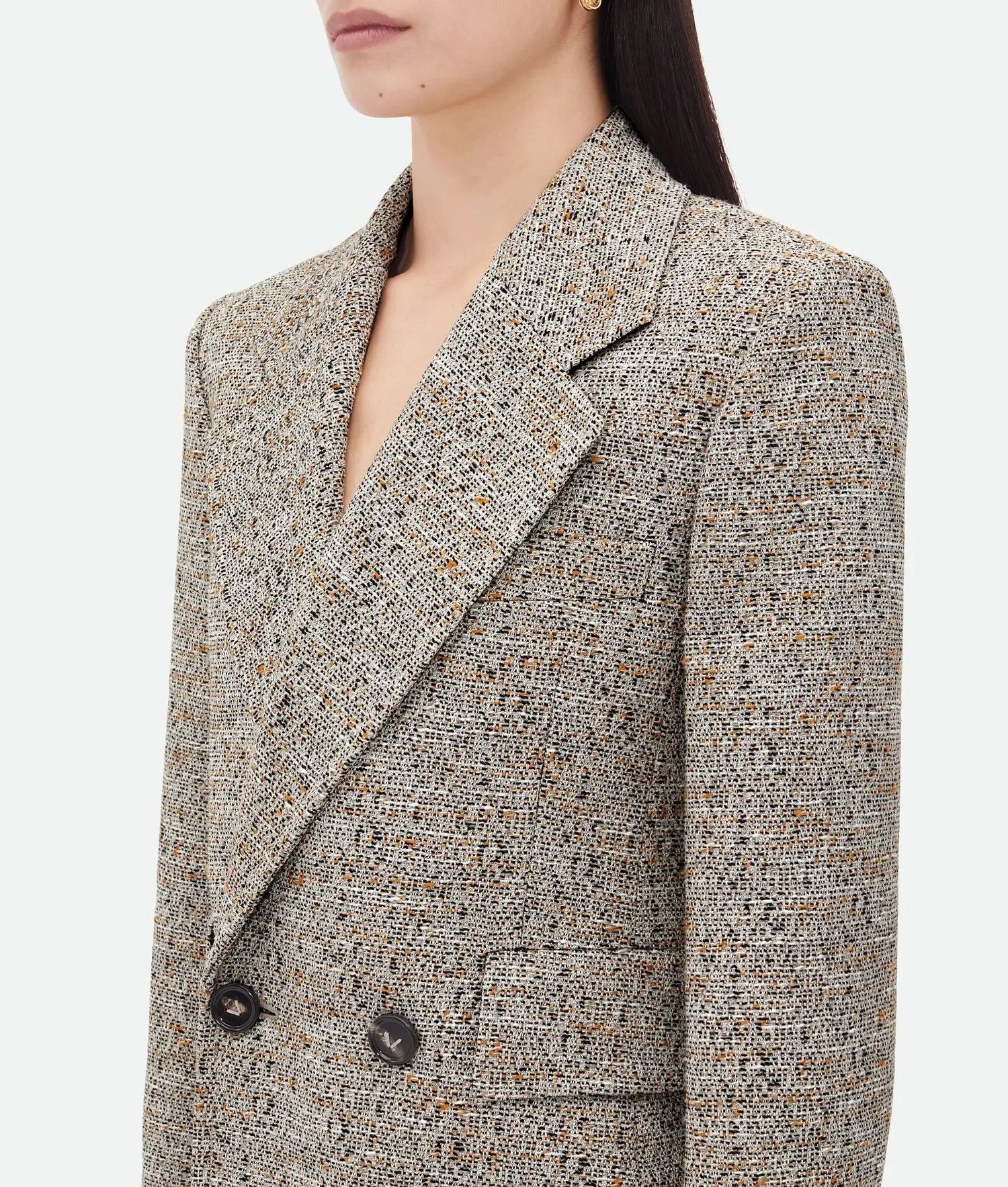 Bottega Veneta o1bcso1str0725 Textured Silk Blend Coat in Multicolor Size M / US 6-8 / IT 42-44 - 4 Thumbnail