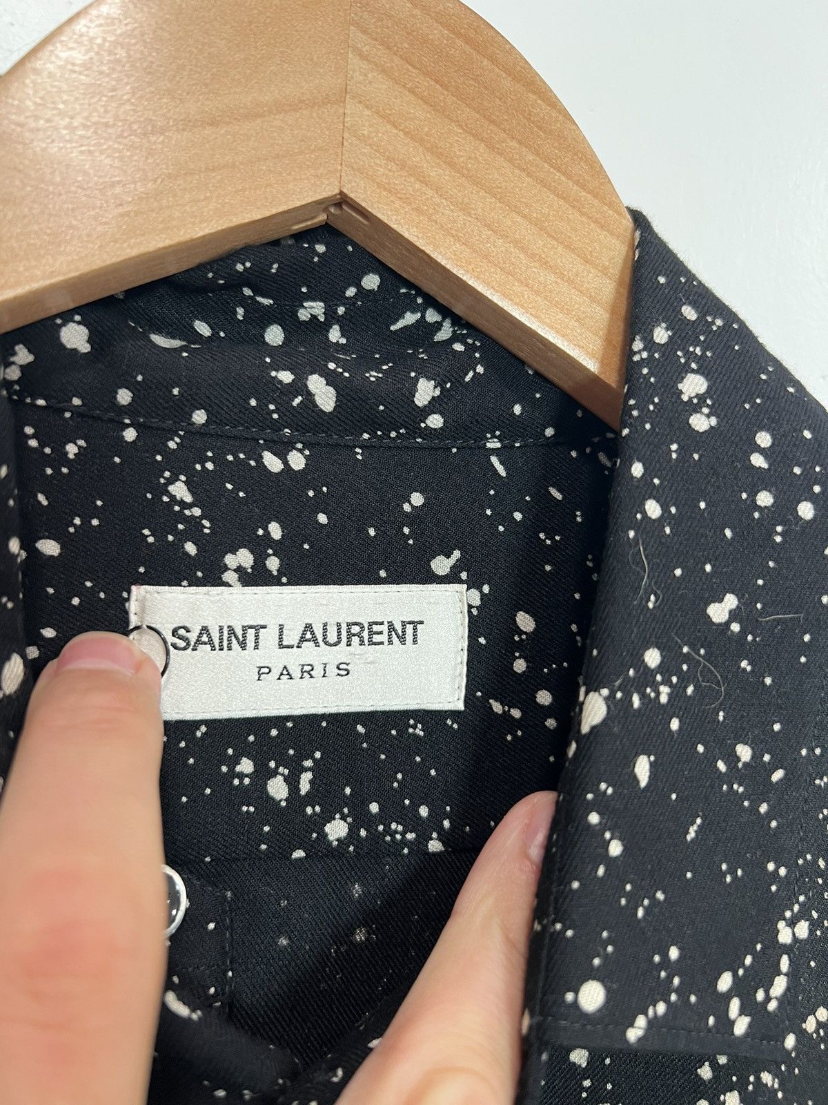 Saint Laurent Paris Paint splatter hedi viscoe shirt Size US S / EU 44-46 / 1 - 3 Thumbnail