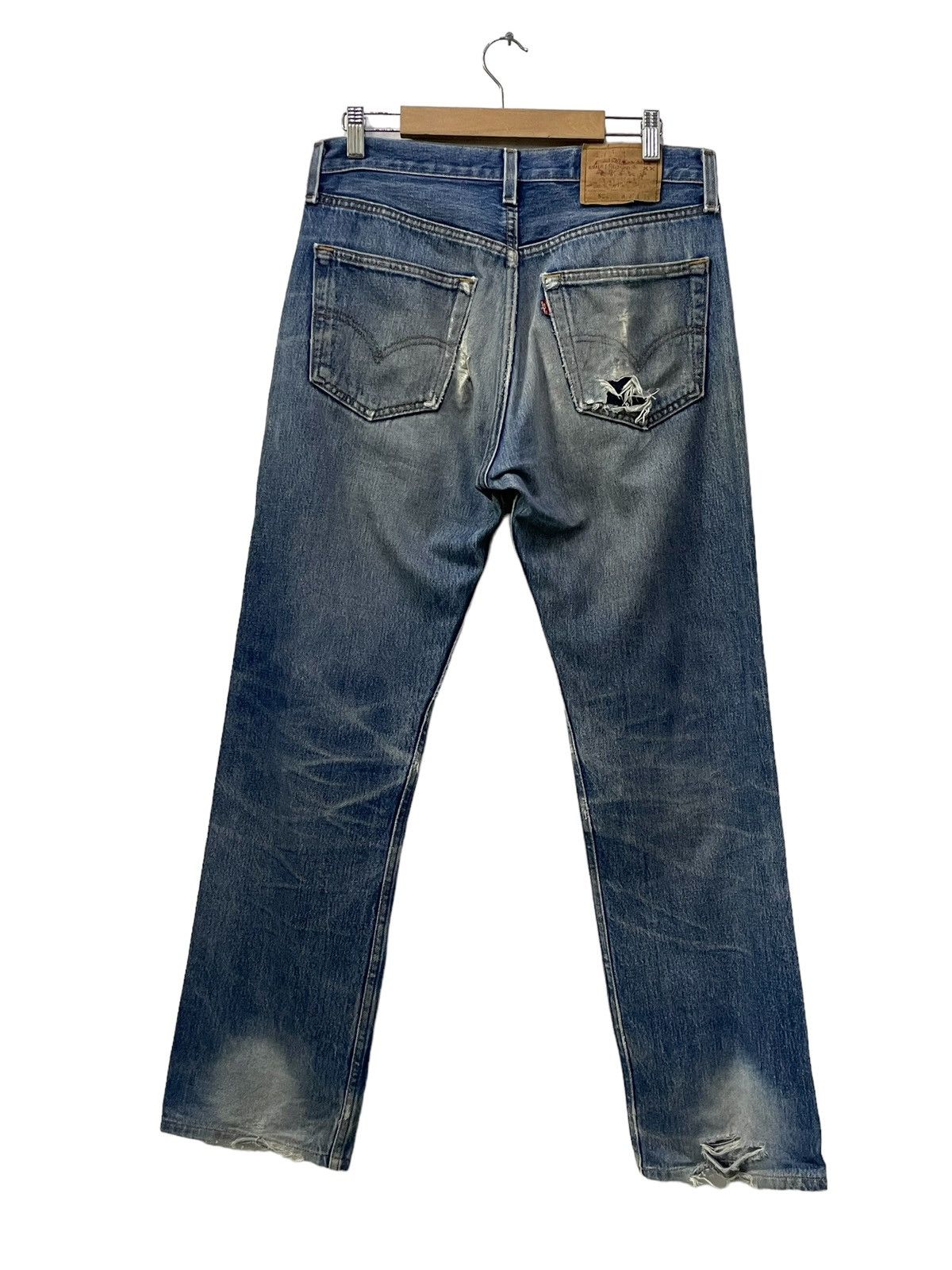 Levi's × Vintage Vintage 90s Levis 501 Japan Made Distressed Repaired Jeans Size US 30 / EU 46 - 2 Thumbnail