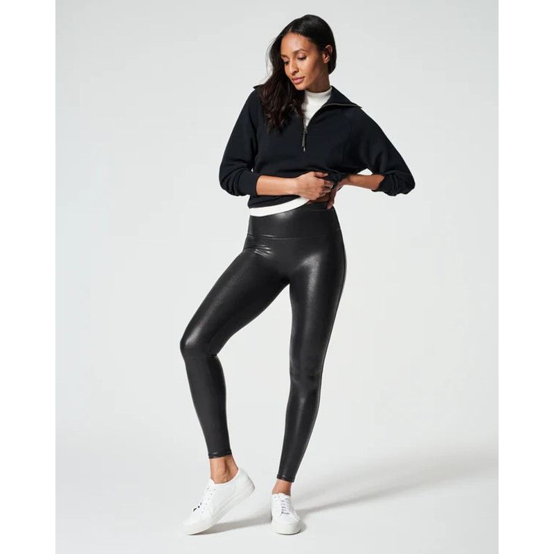 Spanx Spanx Faux Leather Moto Biker Leggings Black Women's Small Size 24" / US 00 / IT 34 - 1 Thumbnail