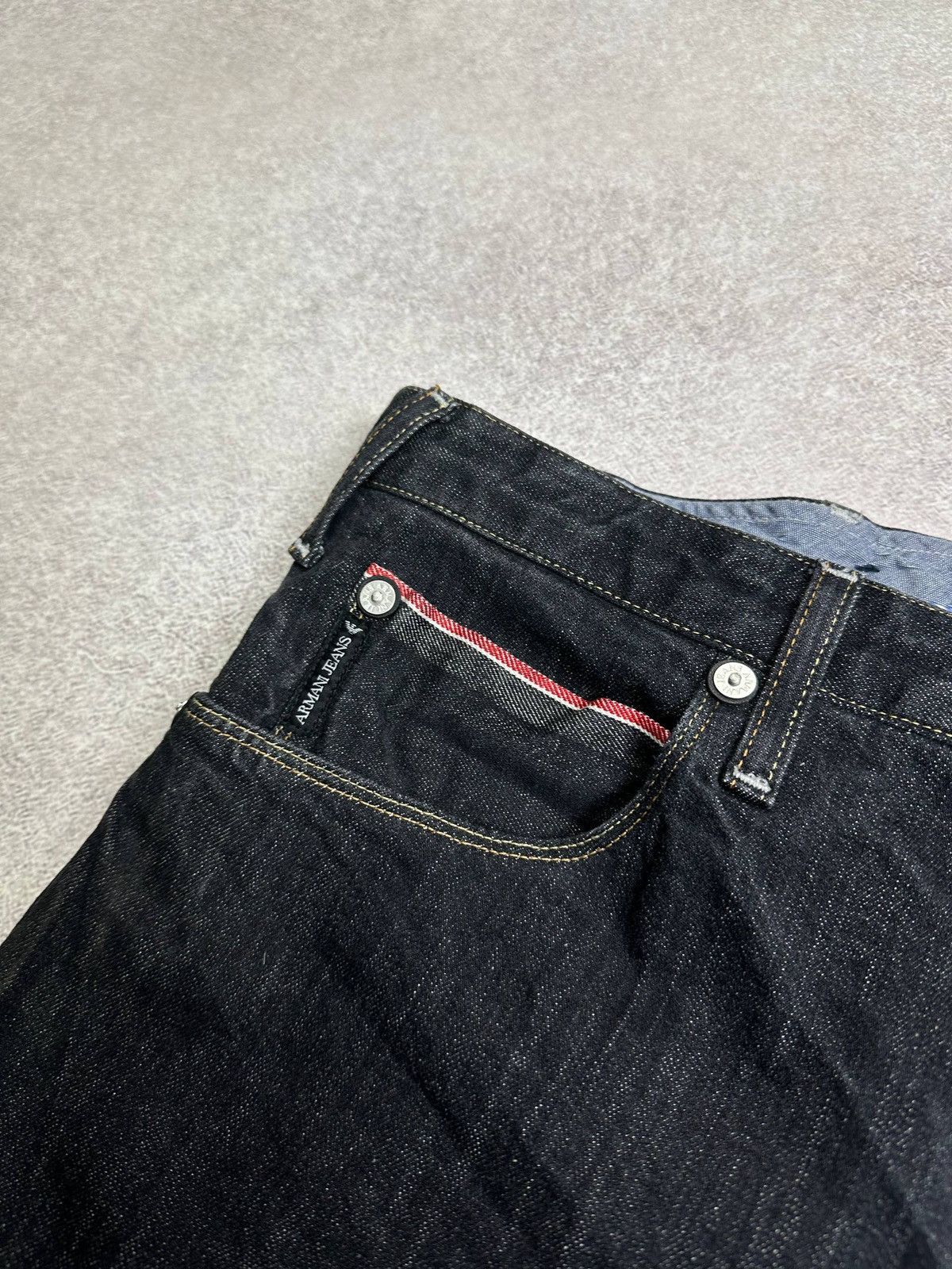 Armani Vintage Armani Metal Logo Baggy Denim Jeans Pants 33 Size US 33 - 8 Thumbnail