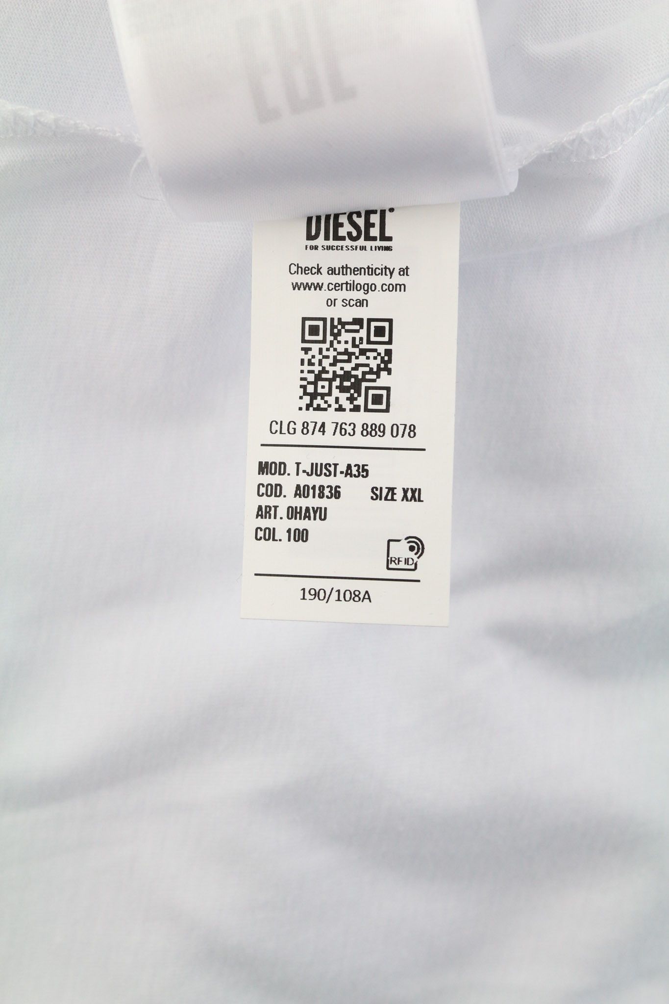 Diesel T-JUST-A35 2XL Short Sleeve Logo Tee 40259 Size US XXL / EU 58 / 5 - 7 Thumbnail