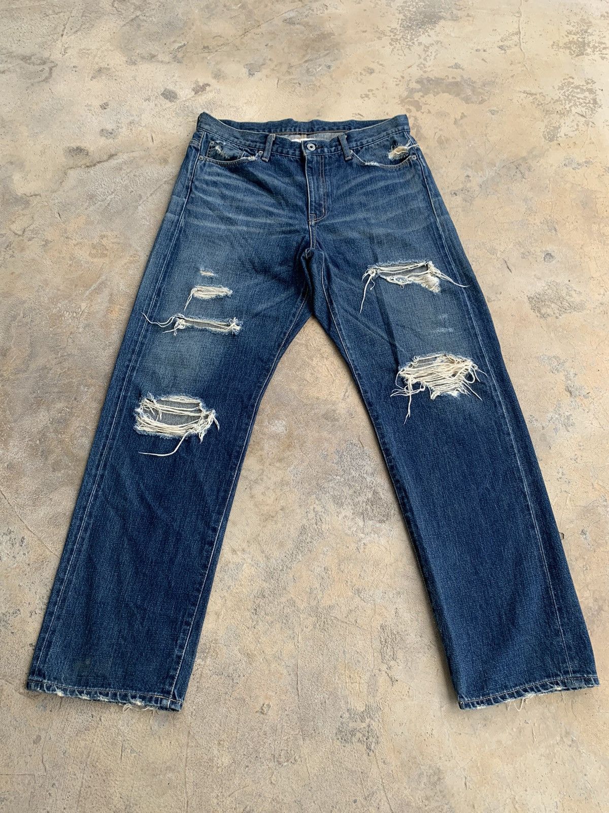 If Six Was Nine × Jean × WHIZ LIMITED Whiz Limited Japan Ripped Selvedge Distressed Denim Size US 35 - 4 Thumbnail