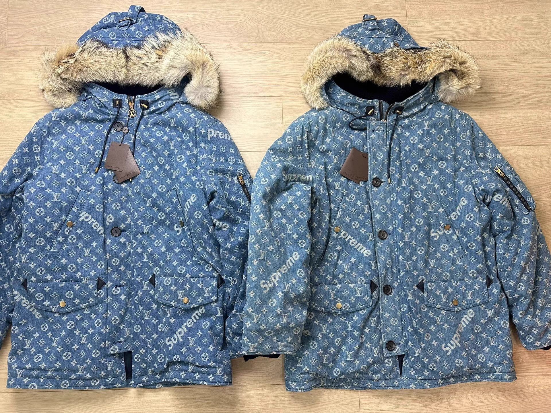 Louis Vuitton Louis Vuitton x Supreme Denim Coat, Q14 Size US XL / EU 56 / 4 - 2 Thumbnail