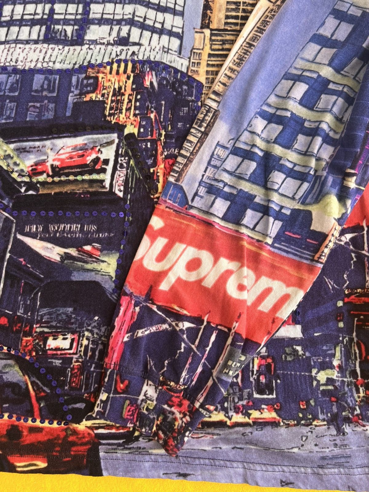 Supreme Supreme Skyline Paillettes Long Sleeve Top Day Multi t-shirt Size US M / EU 48-50 / 2 - 19 Thumbnail