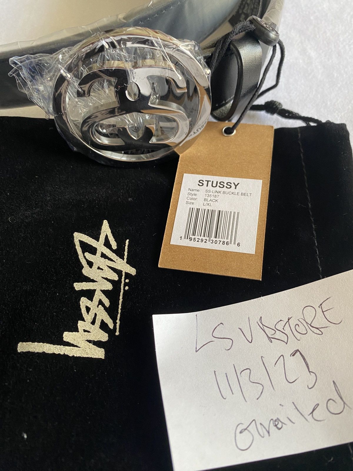 Stussy Stussy Holiday 23 SS-LINK BUCKLE BELT Black L/XL fits 33-36