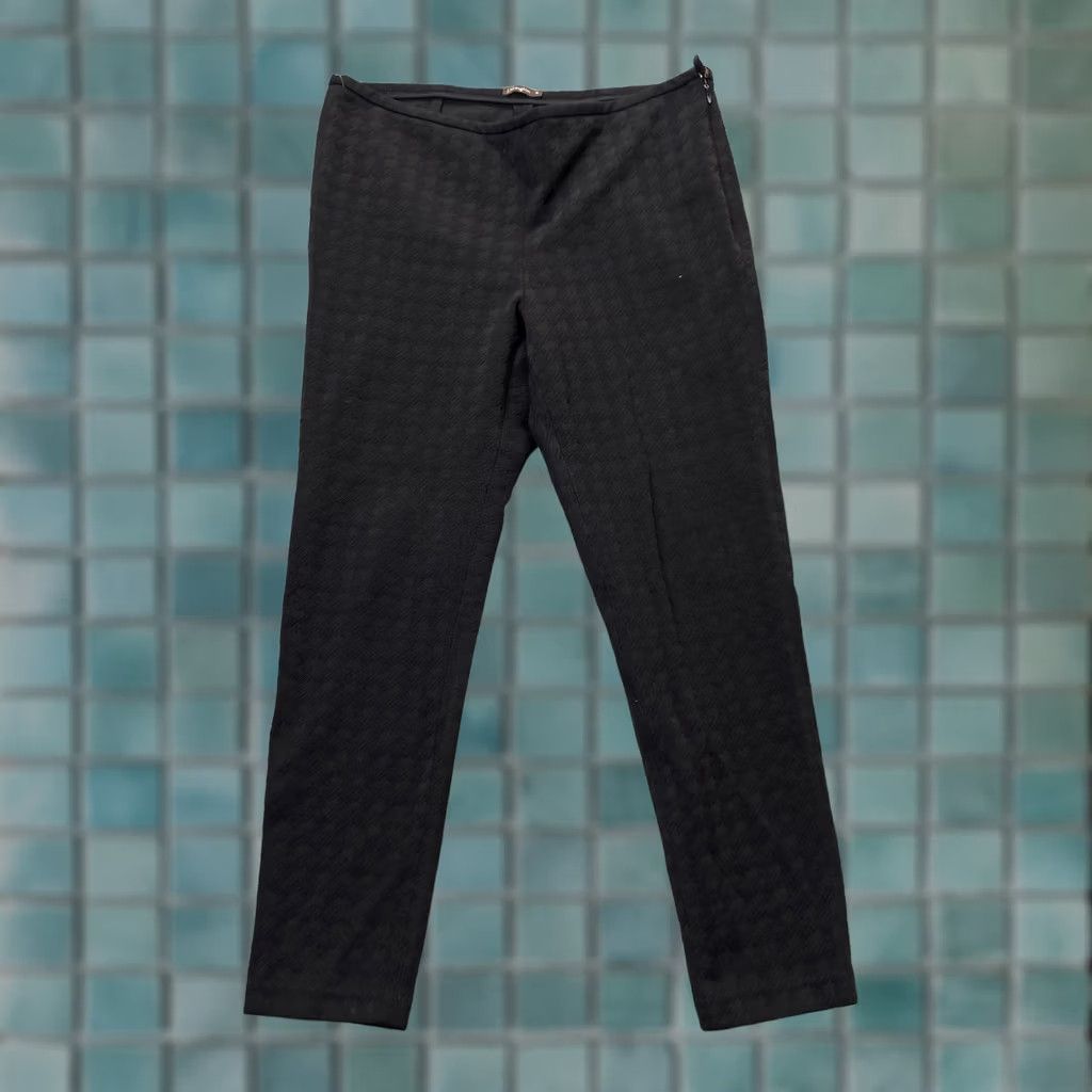 J.McLaughlin J McLaughlin Pants Womens 14 Black Skinny Leg Stretch Houndstooth Side Zip Nylon Size 24" / US 00 / IT 34 - 1 Thumbnail