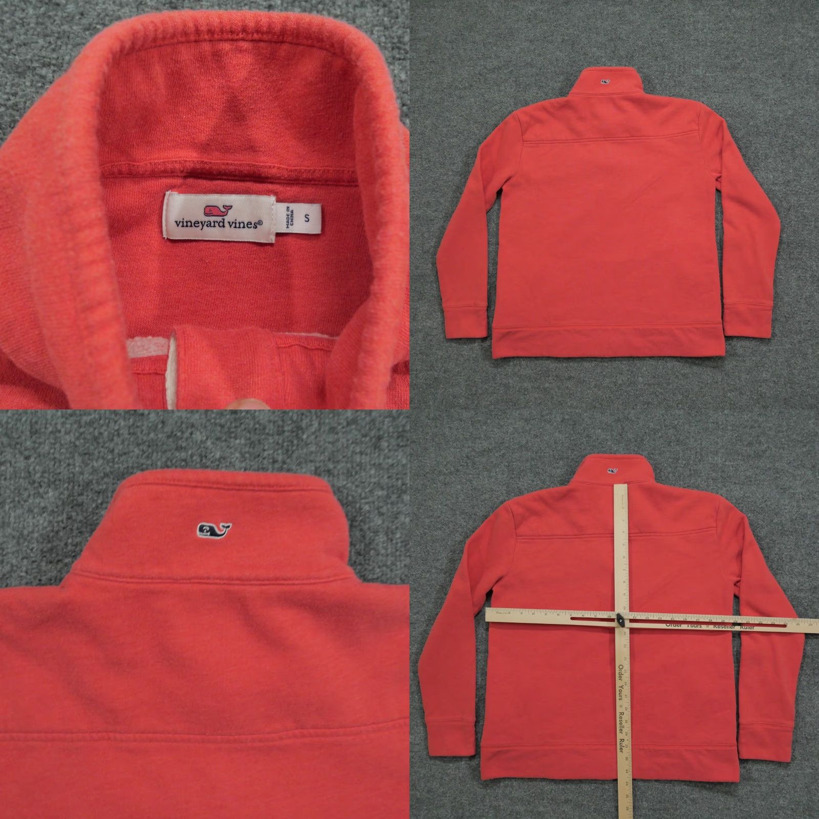 Vineyard Vines Vinyard Vines Sweatshirt Womens Small Pink Henley Mock Neck Pockets Whale Casual Pullover Size S / US 4 / IT 40 - 8 Thumbnail