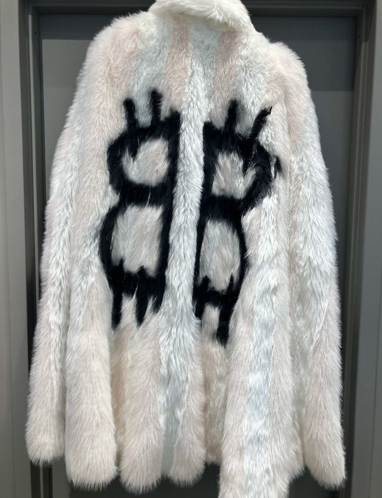 FW2022 RUNWAY Fur Bitcoin Graffiti Runway Coat