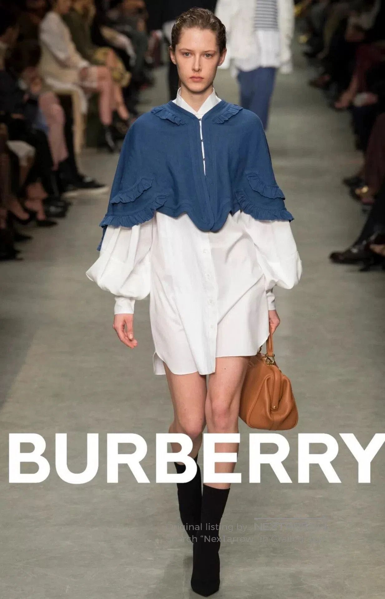Burberry Burberry Blue Floral Print Cape Coat. Size M / US 6-8 / IT 42-44 - 3 Thumbnail