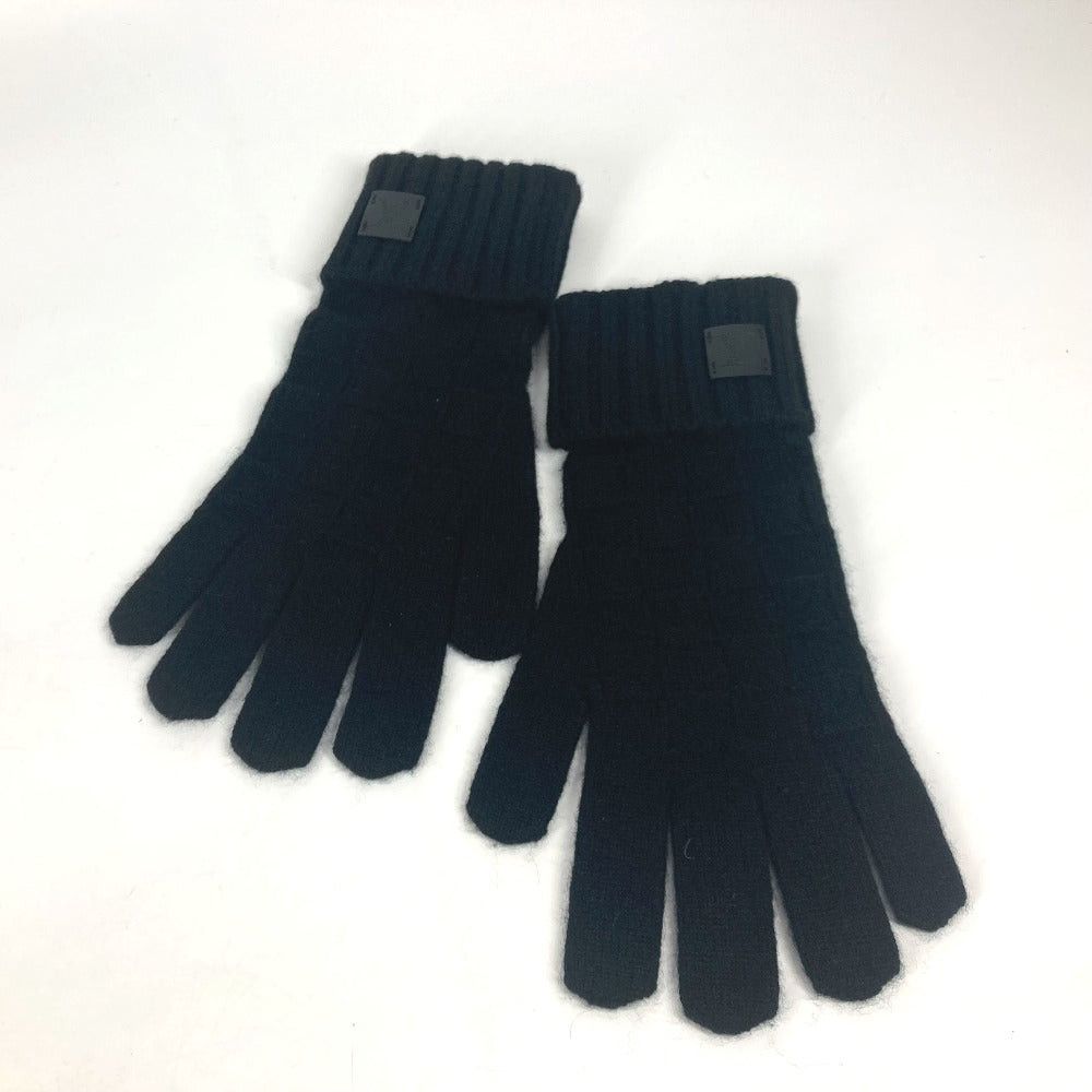 Louis Vuitton Louis Vuitton M72682 Leather Patch Tag Gon Helsinki Damier Glove Accessories Cashmere Men Noir Black Size ONE SIZE - 1 Thumbnail
