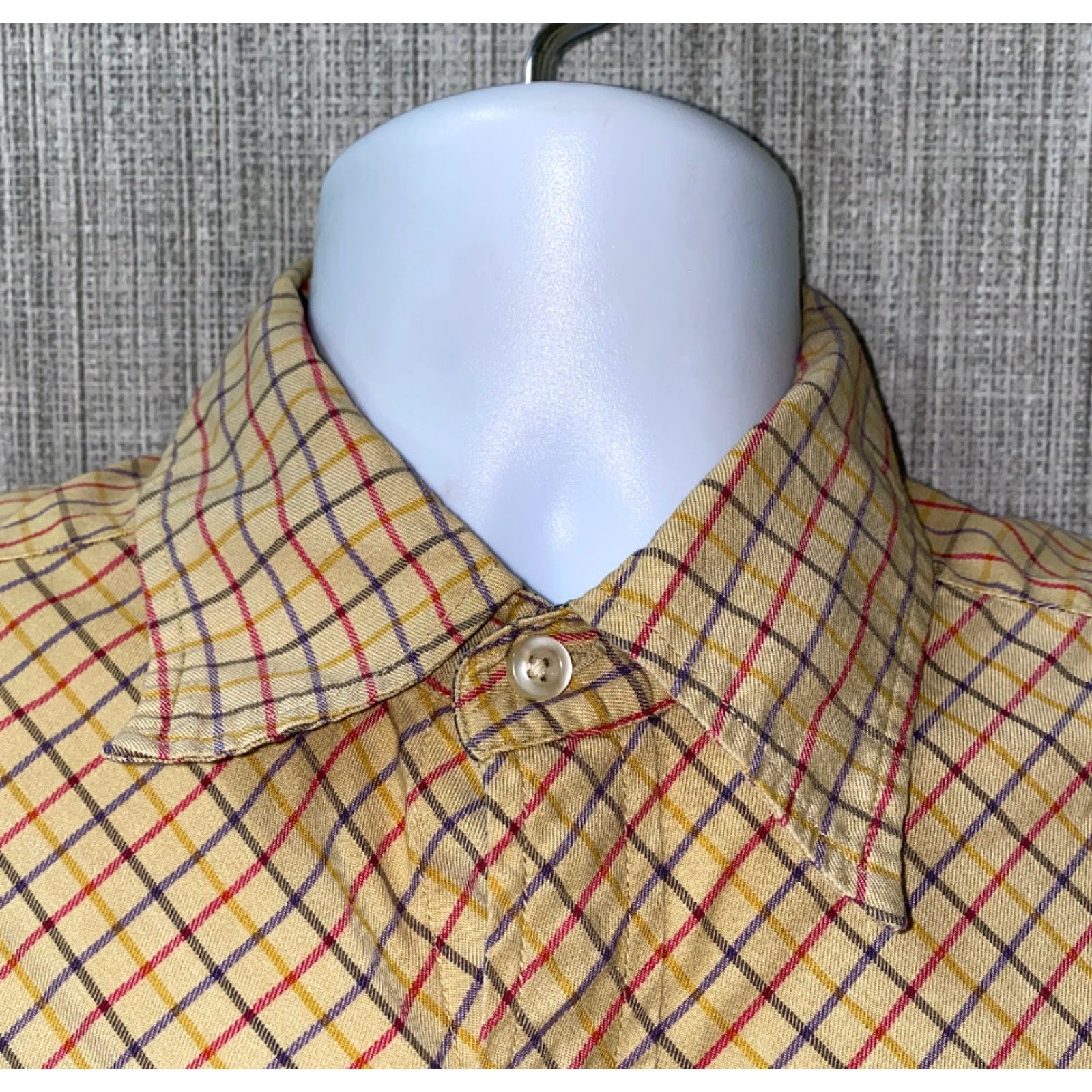 Robert Graham Robert Graham Shirt Mens Long Sleeve Button-Up Beige Checkered Size L Flip Cuff Casual Shirt Size US L / EU 52-54 / 3 - 5 Thumbnail
