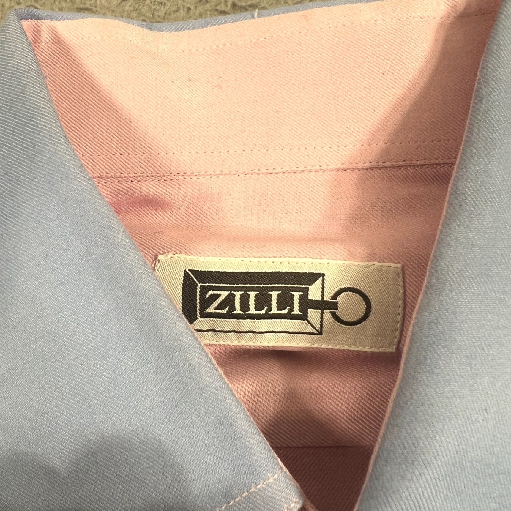 Vintage Zilli Button Down Shirt Mens Long Sleeve Cotton 16 Blue Italian Designer Size US L / EU 52-54 / 3 - 7 Thumbnail