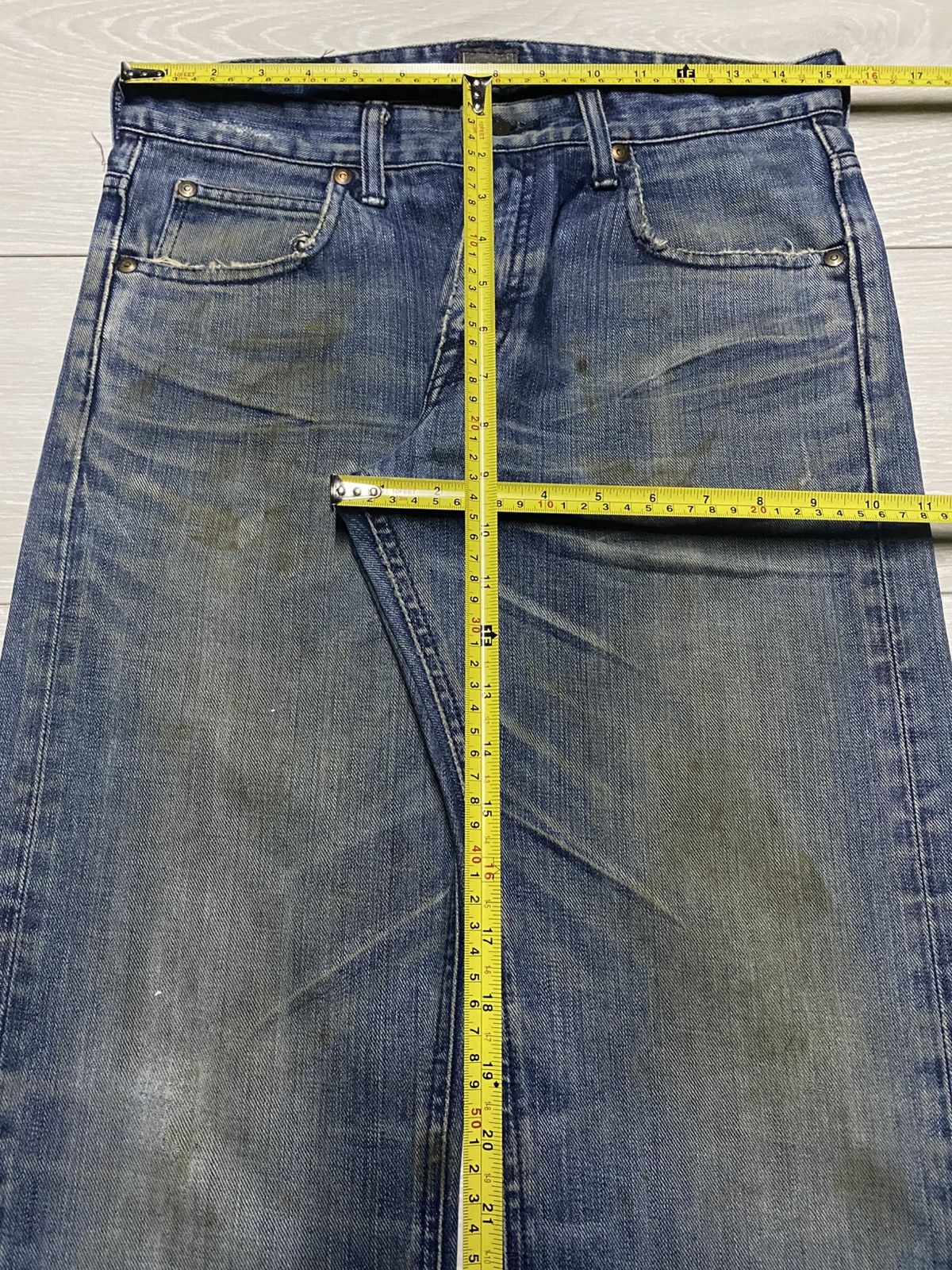 Lee × Number (N)ine Lee Riders Sanforized Dirty Wash Distressed Loose Jeans Size US 30 / EU 46 - 15 Thumbnail