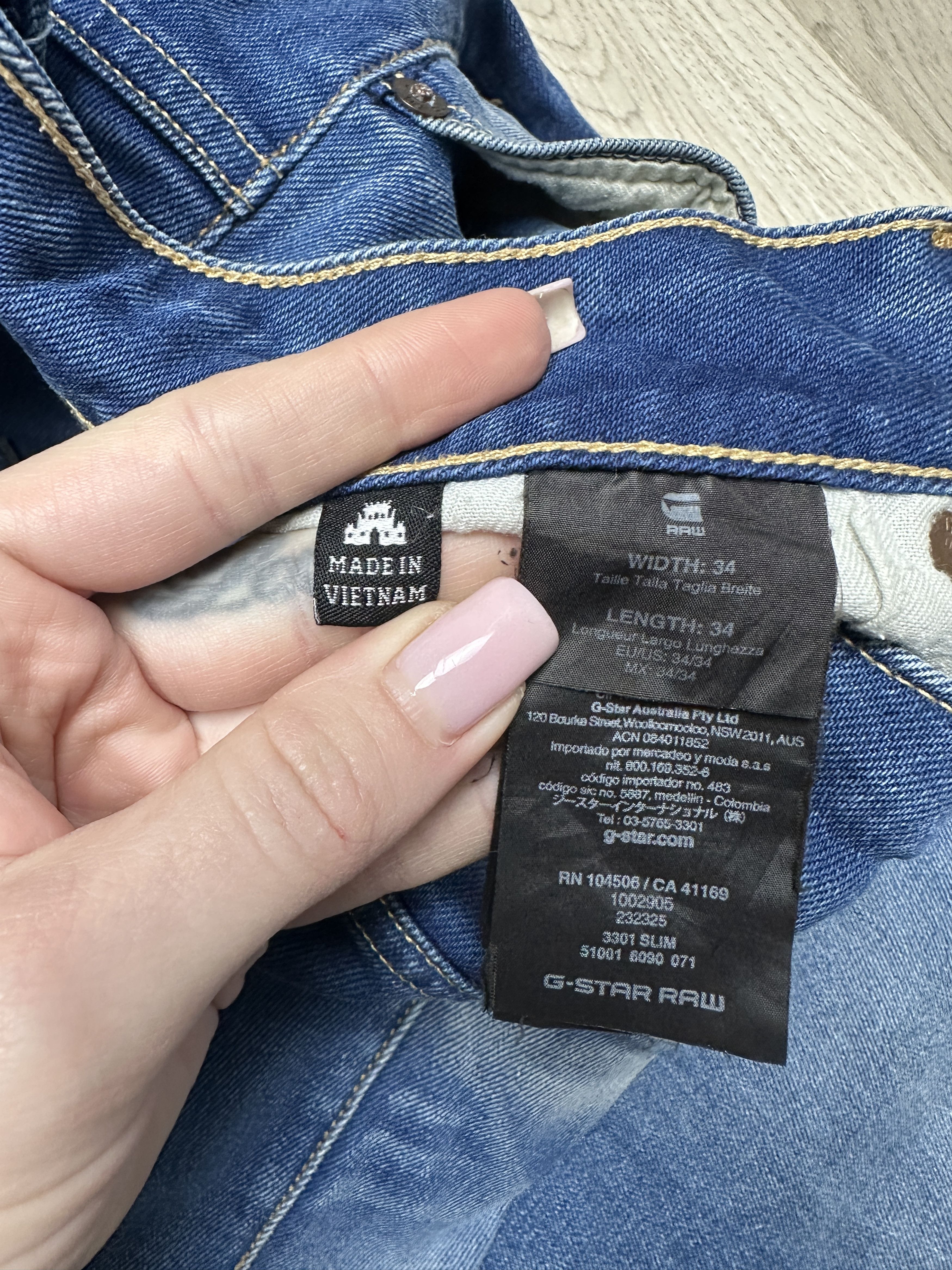 G-Star G Star Raw 3301 Slim Mens Denim Pants Jeans Size US 34 / EU 50 - 4 Thumbnail