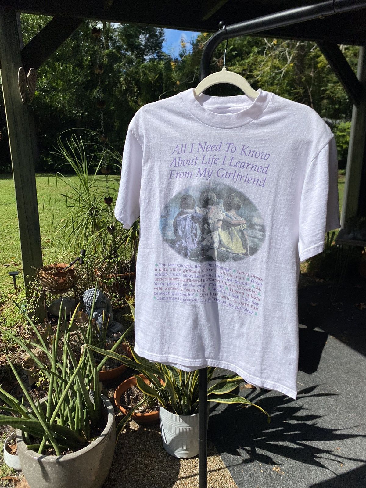 Other Vintage 90s White Girlfriend Quote Graphic Print Tee Medium Size US M / EU 48-50 / 2 - 3 Thumbnail