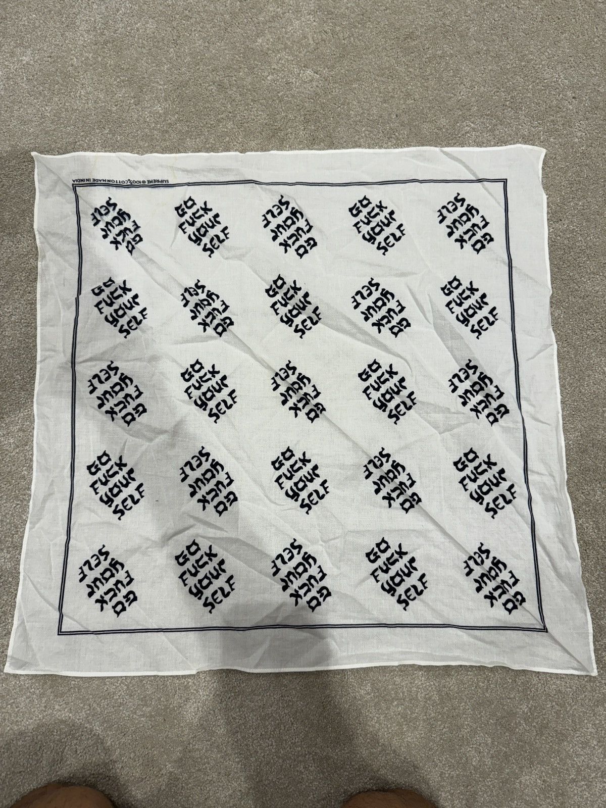 Supreme Black and white supreme bandana “Go Yourself” Size ONE SIZE - 1 Thumbnail