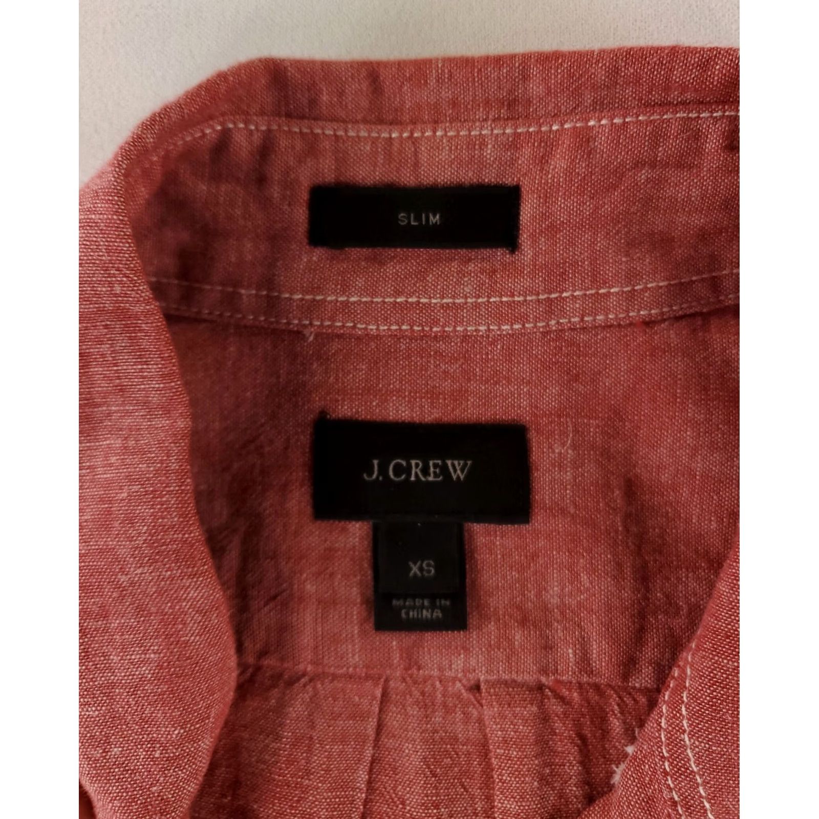 J.Crew J.CREW Shirt Button Down Chambray Japanese Selvedge Red Slim Mens XS Red Long Sleeve Shirt Size US XS / EU 42 / 0 - 2 Thumbnail