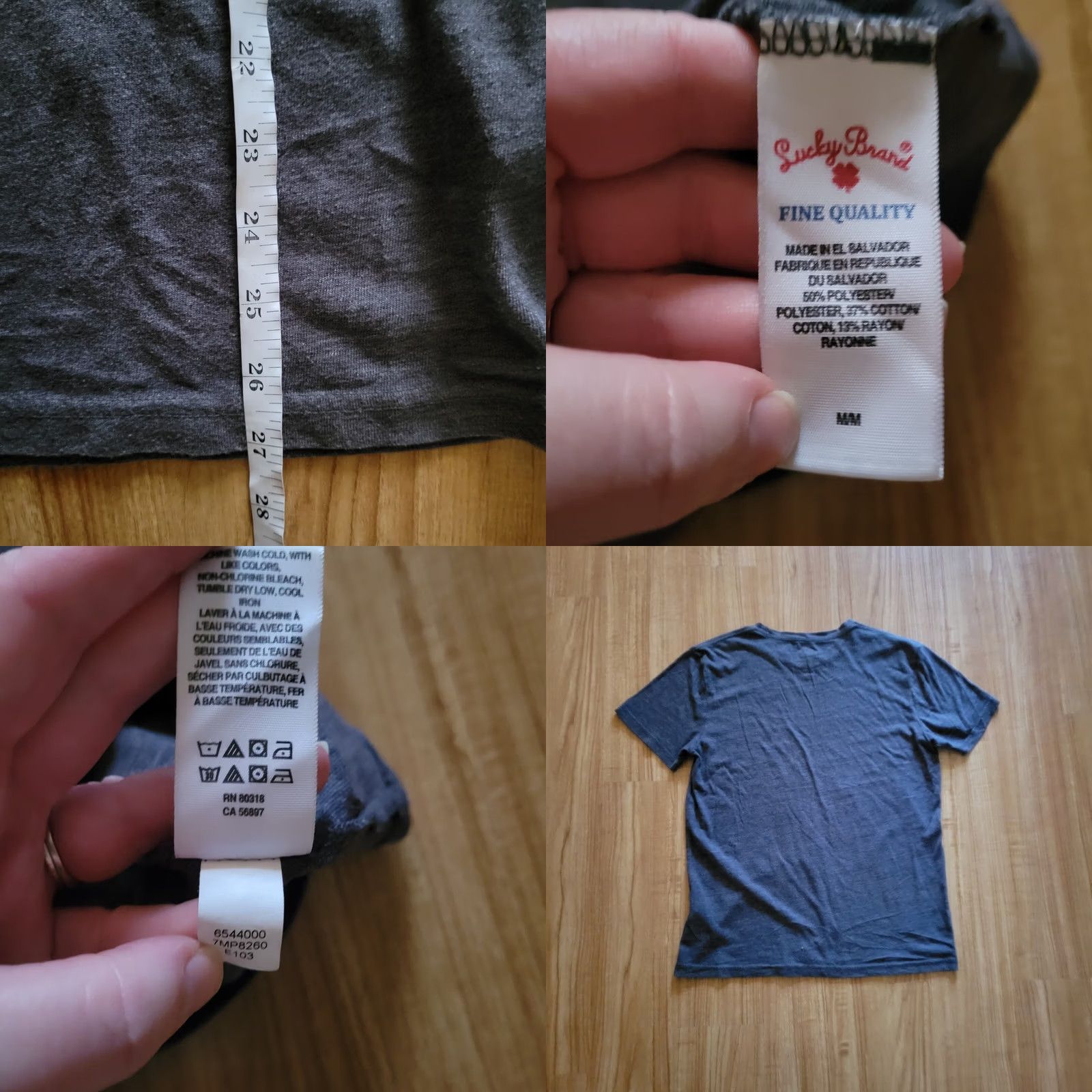 Lucky Brand Lucky Brand Top Shirt Mens M Gray Short Sleeve Crew Neck Too Young To Die Graphic Print Casual Everyday Vintage: No (end) Mens Size US M / EU 48-50 / 2 - 8 Thumbnail